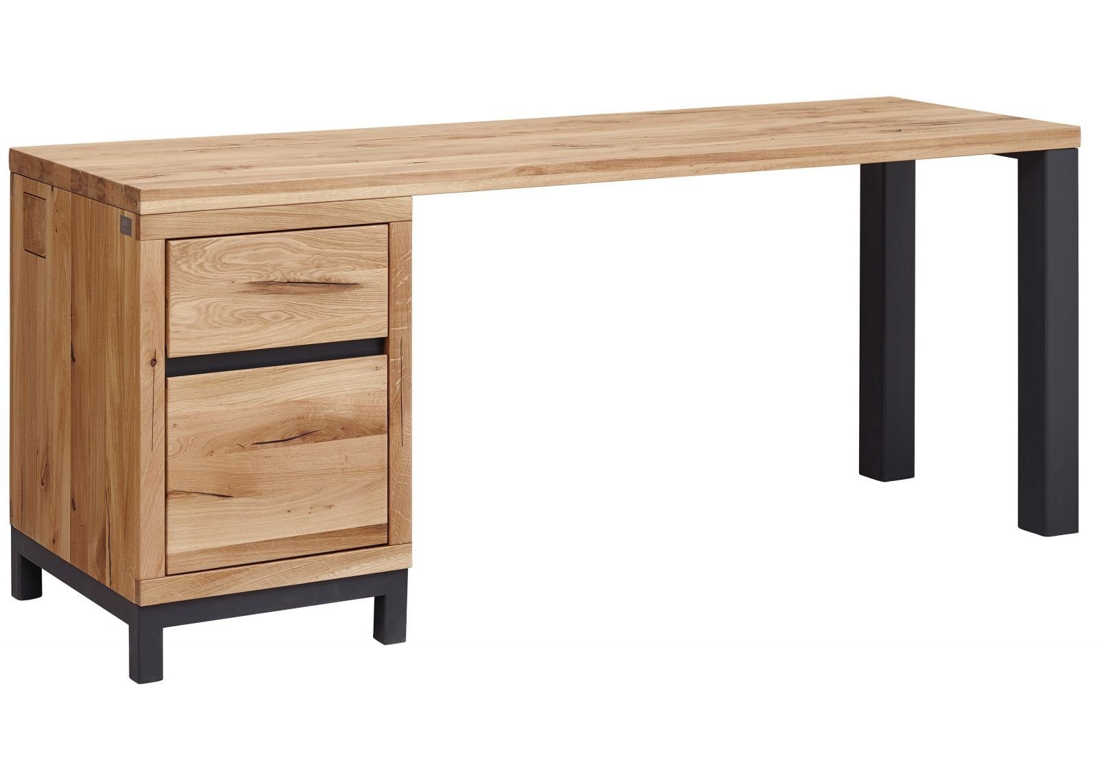 Massivmoebel24 Schreibtisch VILLANDERS (Schreibtisch Wildeiche 150x55x76 natur geölt VILLANDERS #143), Schreibtisch Wildeiche 150x55x76 natur geölt VILLANDERS #143