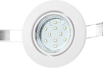B.K.Licht LED Einbauleuchte Hila, Leuchtmittel wechselbar, Warmweiß, LED Einbaustrahler schwenkbar weiß GU10 Decken-Spot Einbauspot 6er SET