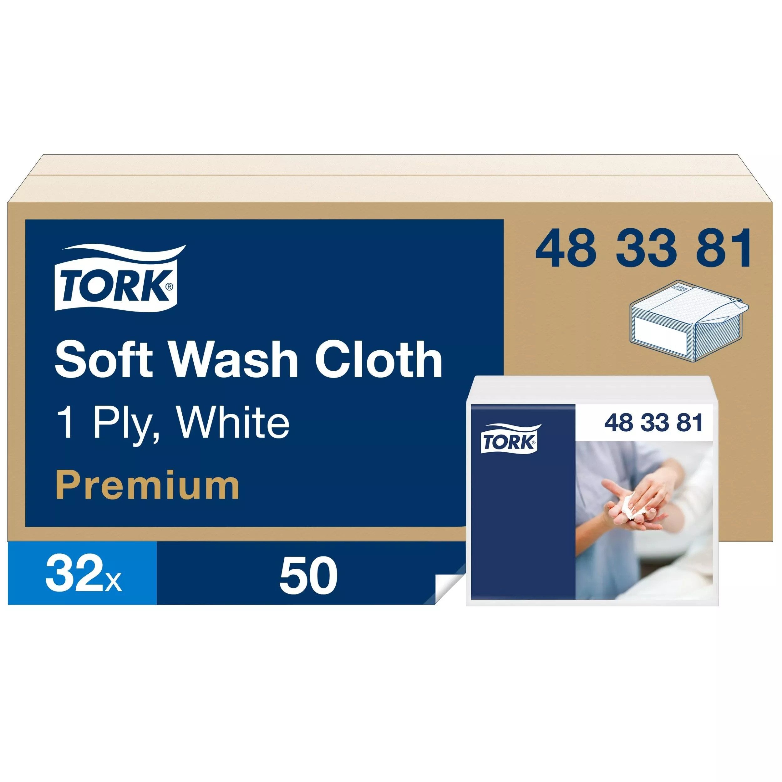 TORK Einmal-Waschhandschuh TORK Waschtücher weich Premium 1-lagig weiß