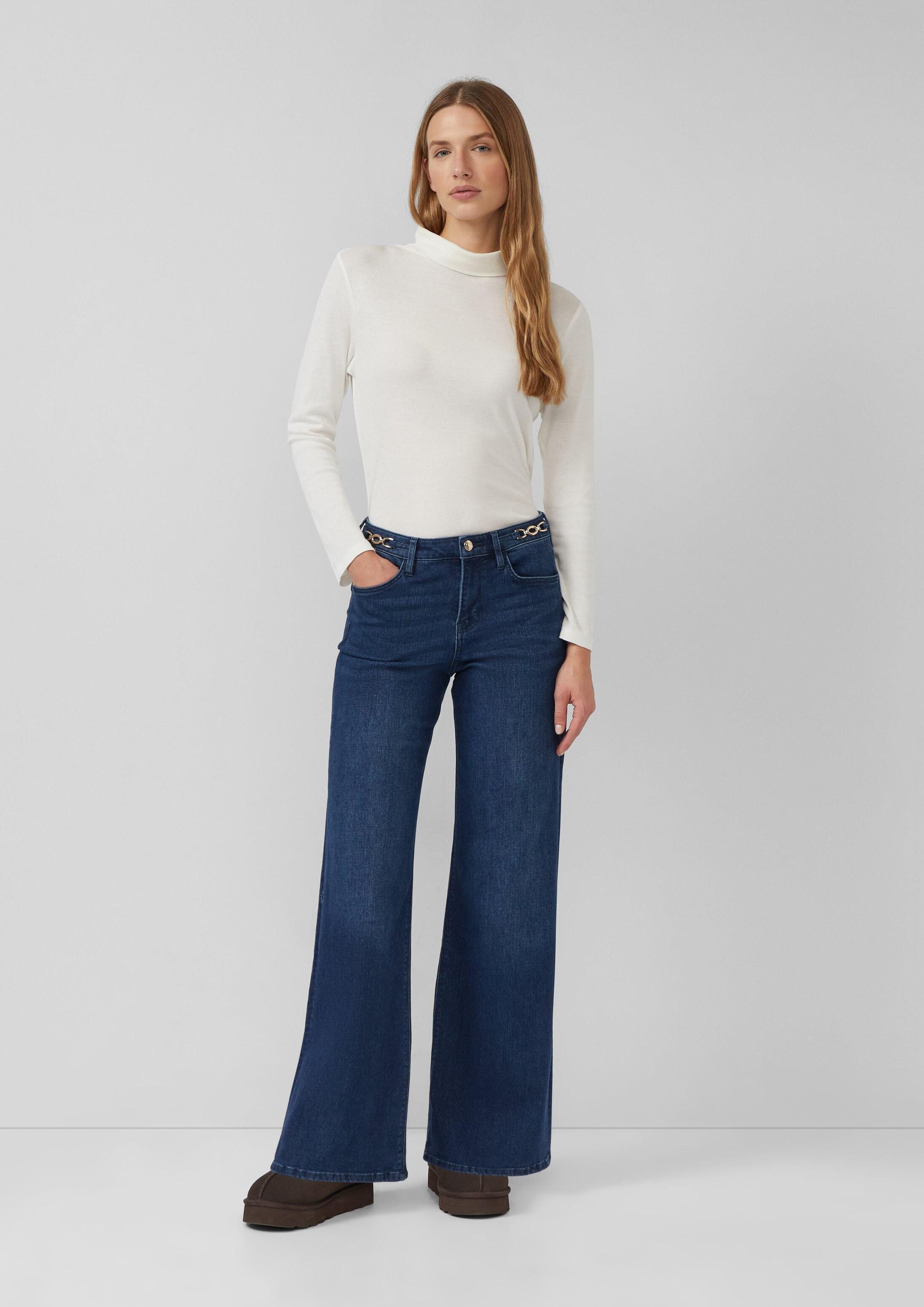 s.Oliver Weite Jeans Jeans-Hose SURI Jeans Suri / Mid Rise / Wide Fit / Schmuck-Detail