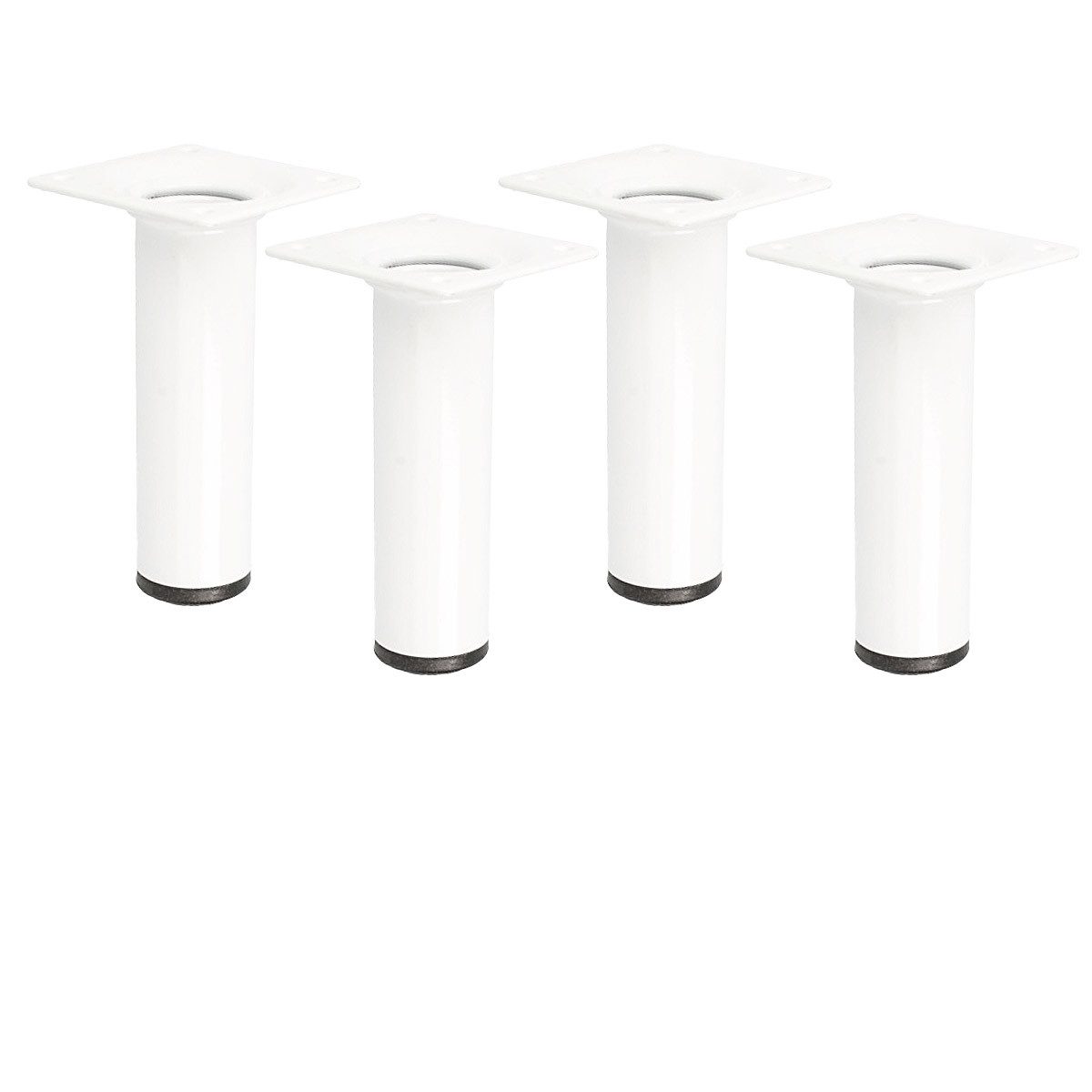MS Beschläge Möbelfuß Schrankfüße 4er Set Weiß 100mm ø 30mm Möbelbeine
