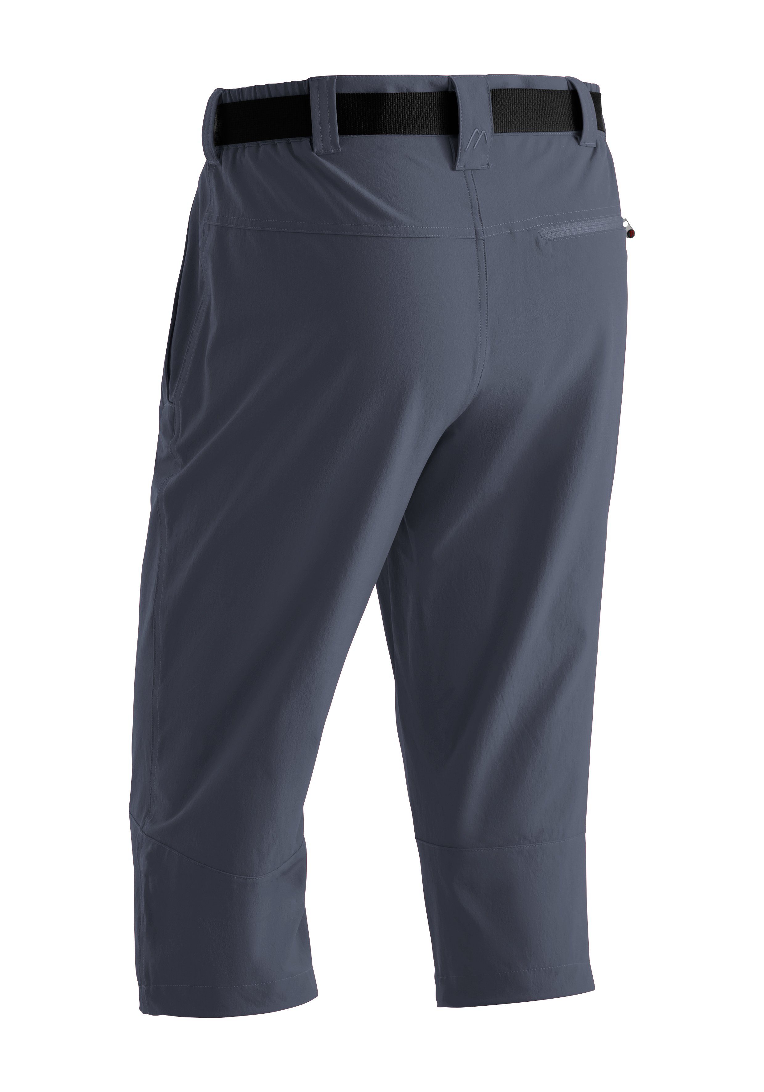 Maier Sports Caprihose Jennisei Funktionscapri atmungsaktivem, grau Material aus elastischem