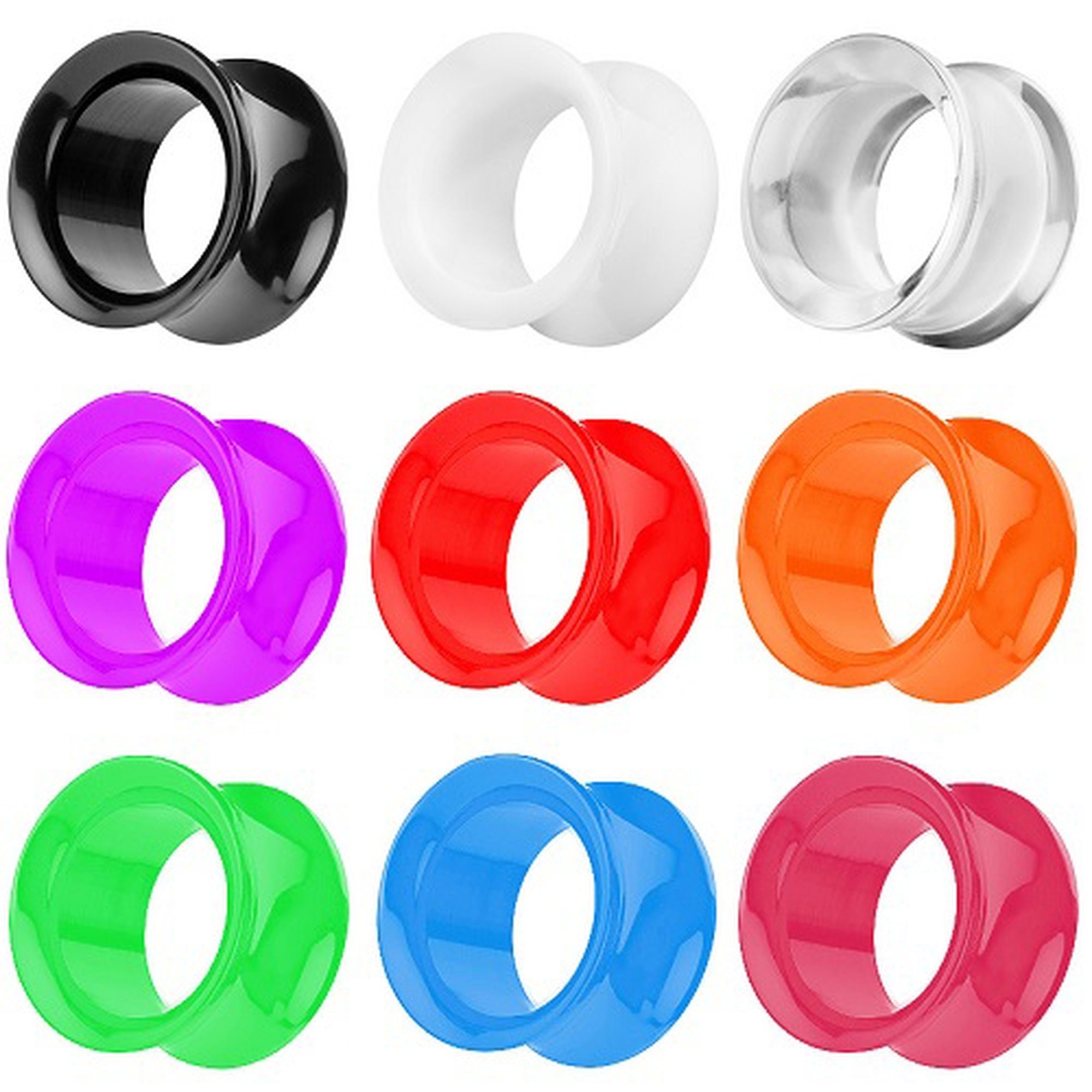 Taffstyle Plug Piercing Tunnel Double Flared Kunststoff Ohr Plug, Bunt Flesh Schraub Tunnel Double Flared Ohr Plug Piercing Ohrpiercing