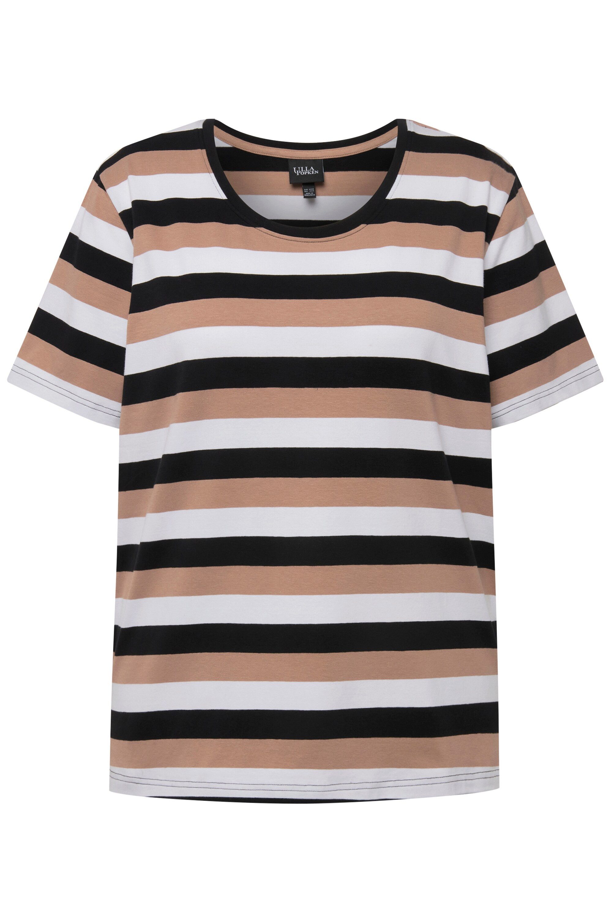 Ulla Popken T-Shirt T-Shirt Ringel Rundhalsausschnitt günstig online kaufen