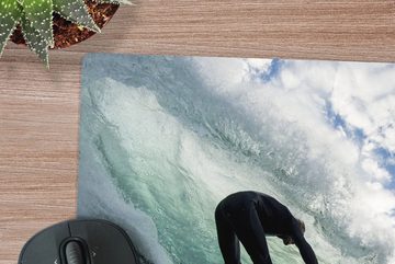 MuchoWow Gaming Mauspad Surfer auf Wellen (1-St), Mousepad mit Rutschfester Unterseite, Gaming, 40x40 cm, XXL, Großes