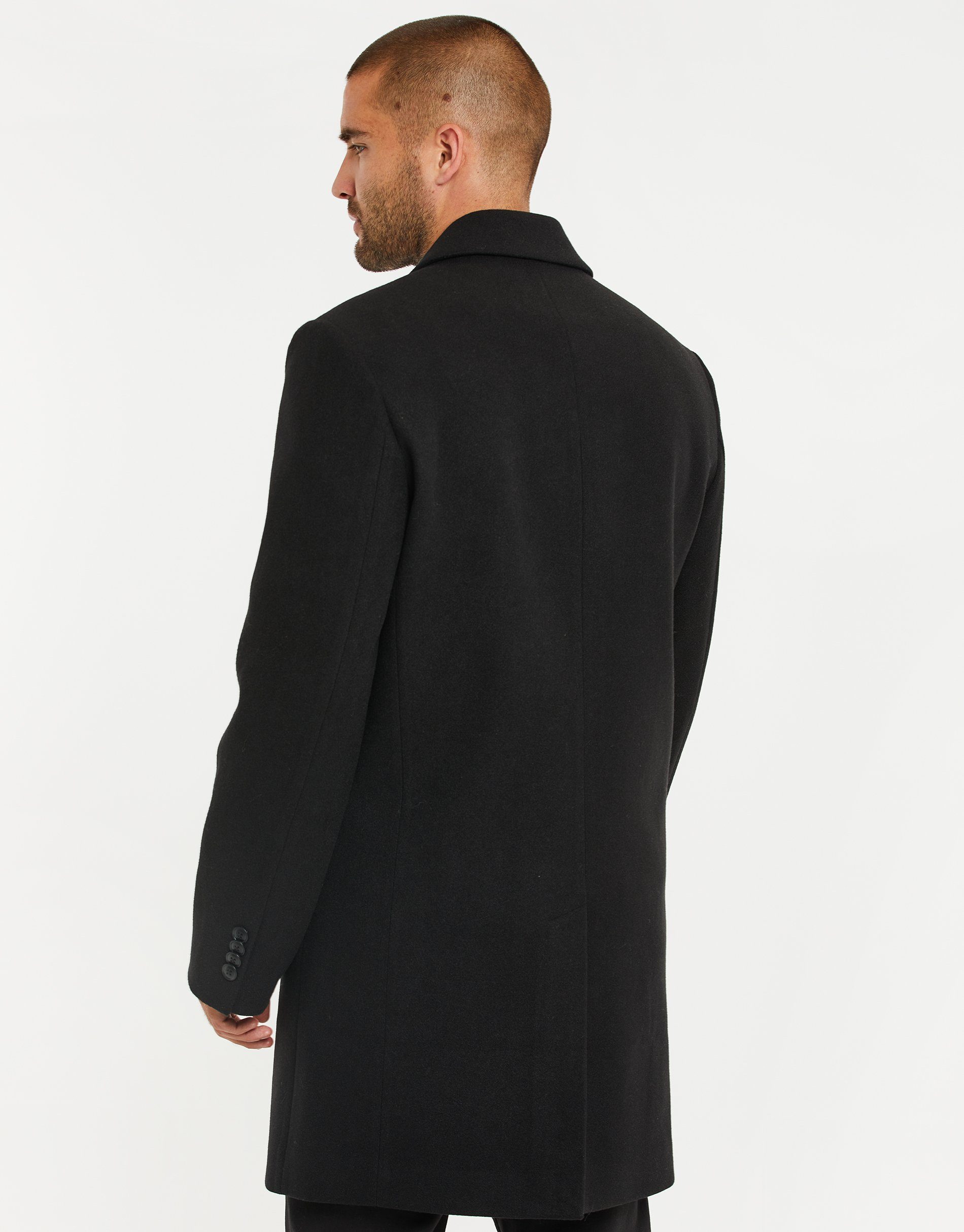 (SB) Wollmantel LUXE Threadbare Jacket THB Crooked Black