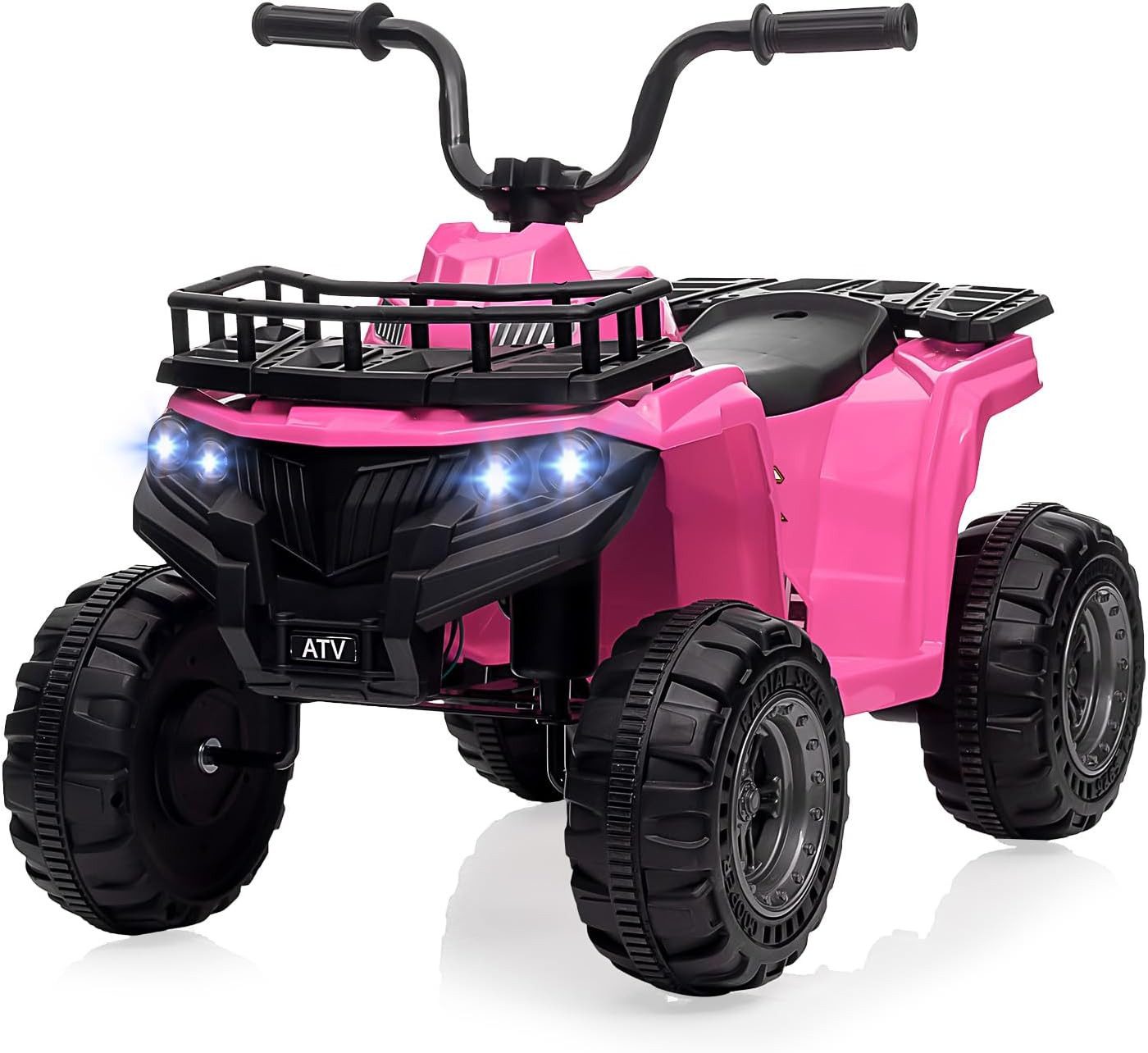 GarveeMore Kinderfahrzeug-Anhänger Elektro Quad, 12V Für Kinder Ab 2-5 Jahren, Elektrische ATV Mit LED