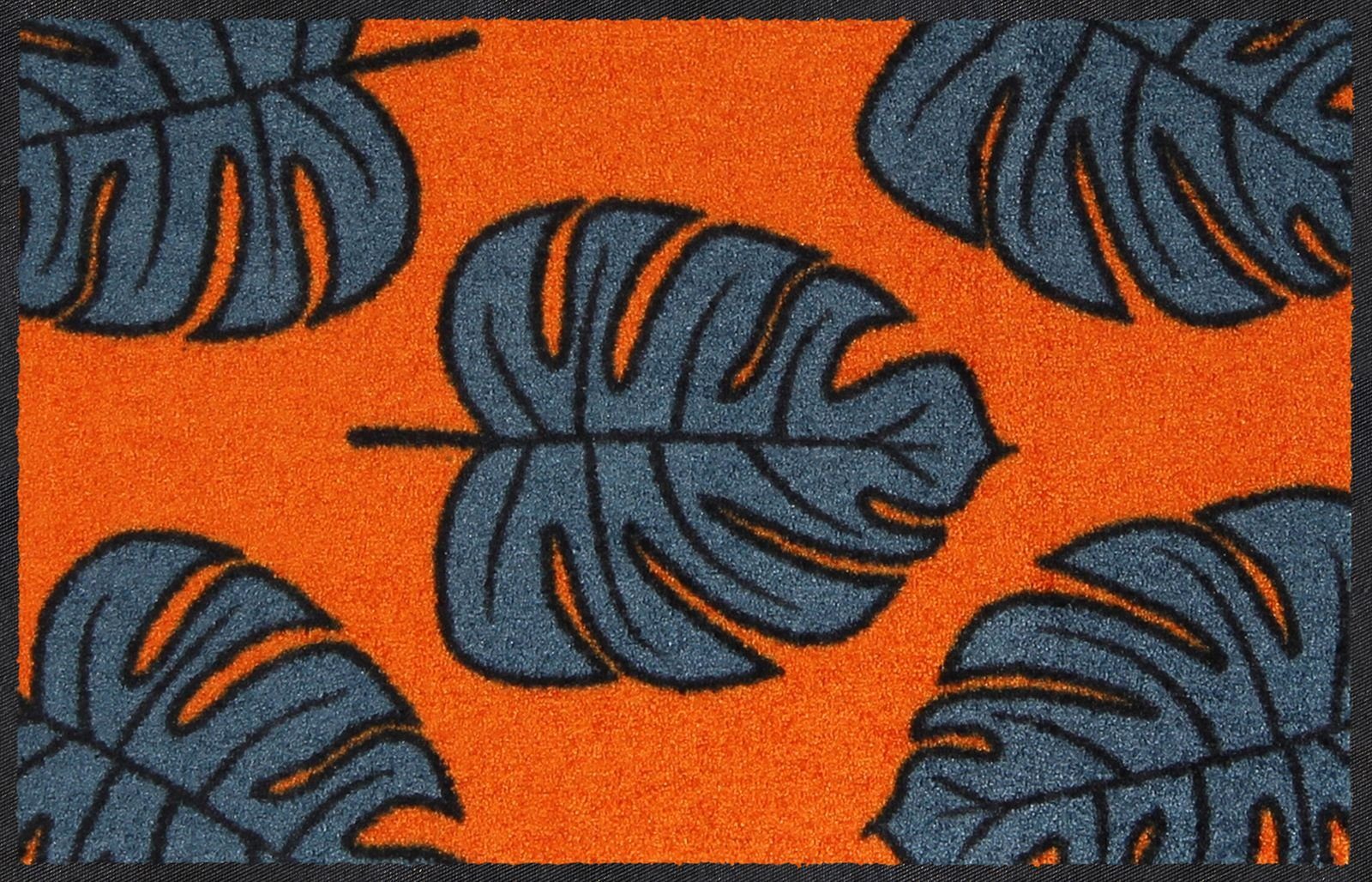 Fußmatte Salonloewe MONSTERA 7 bei 70 Fußmatte In- trocknergeeignet rechteckig, in x 45 cm, der Wohnmatte Waschmaschine Höhe: ALLOVER Grad mm, ORANGE und 40° waschbar Outdoor, und Salonloewe