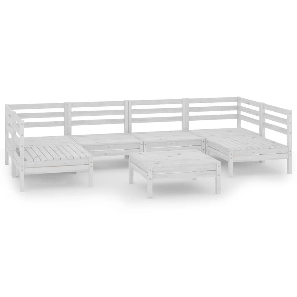 furnicato Garten-Essgruppe Outdoor Lounge-Set aus massivem Kiefernholz Weiß 63,5x63,5x62,5 cm, (1-tlg), Witterungsbeständige Sitzgruppe im modularen Paletten-Design