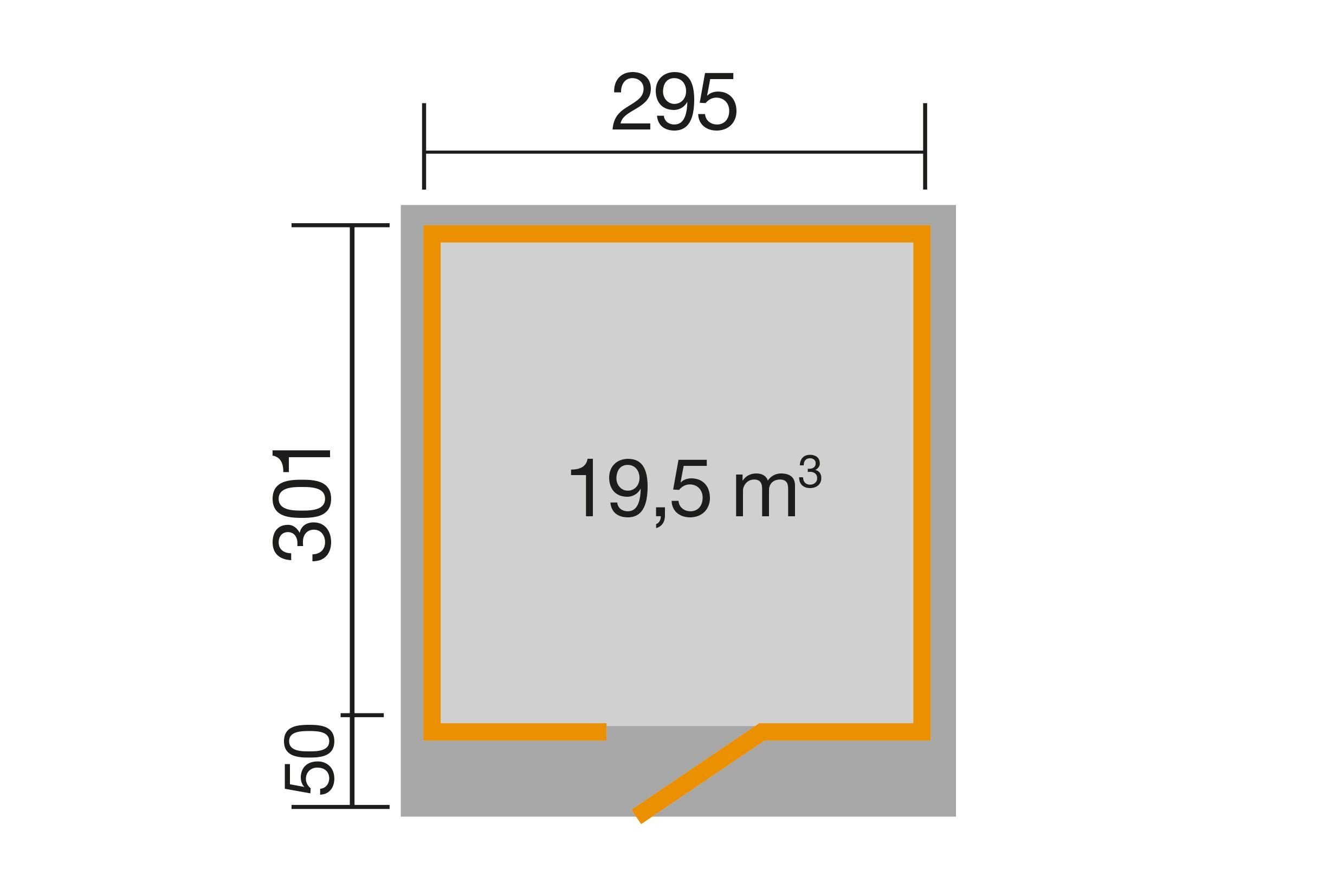 weka Gartenhaus wekaLine 172 Gr.3, anthrazit, 28 mm, BxT: 339x377 cm