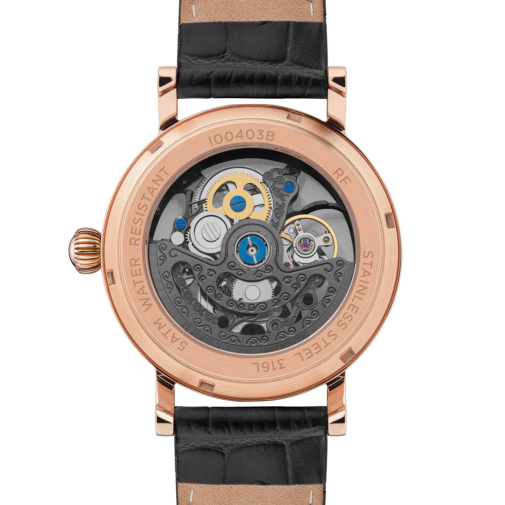 Ingersoll Automatikuhr The Herald I00403B, Armbanduhr, Herrenuhr, Mechanische Uhr, Lederarmband, analog