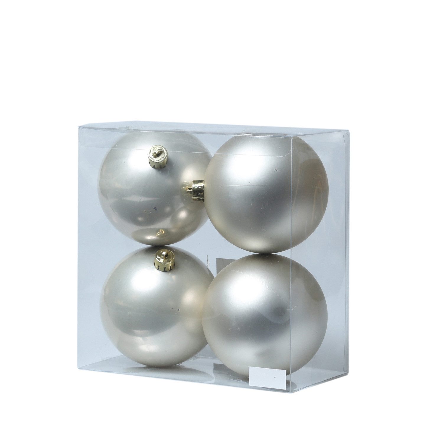 MARELIDA Weihnachtsbaumkugel Christbaumkugeln Weihnachtskugeln bruchfest 10cm creme 4er Set (4 St)