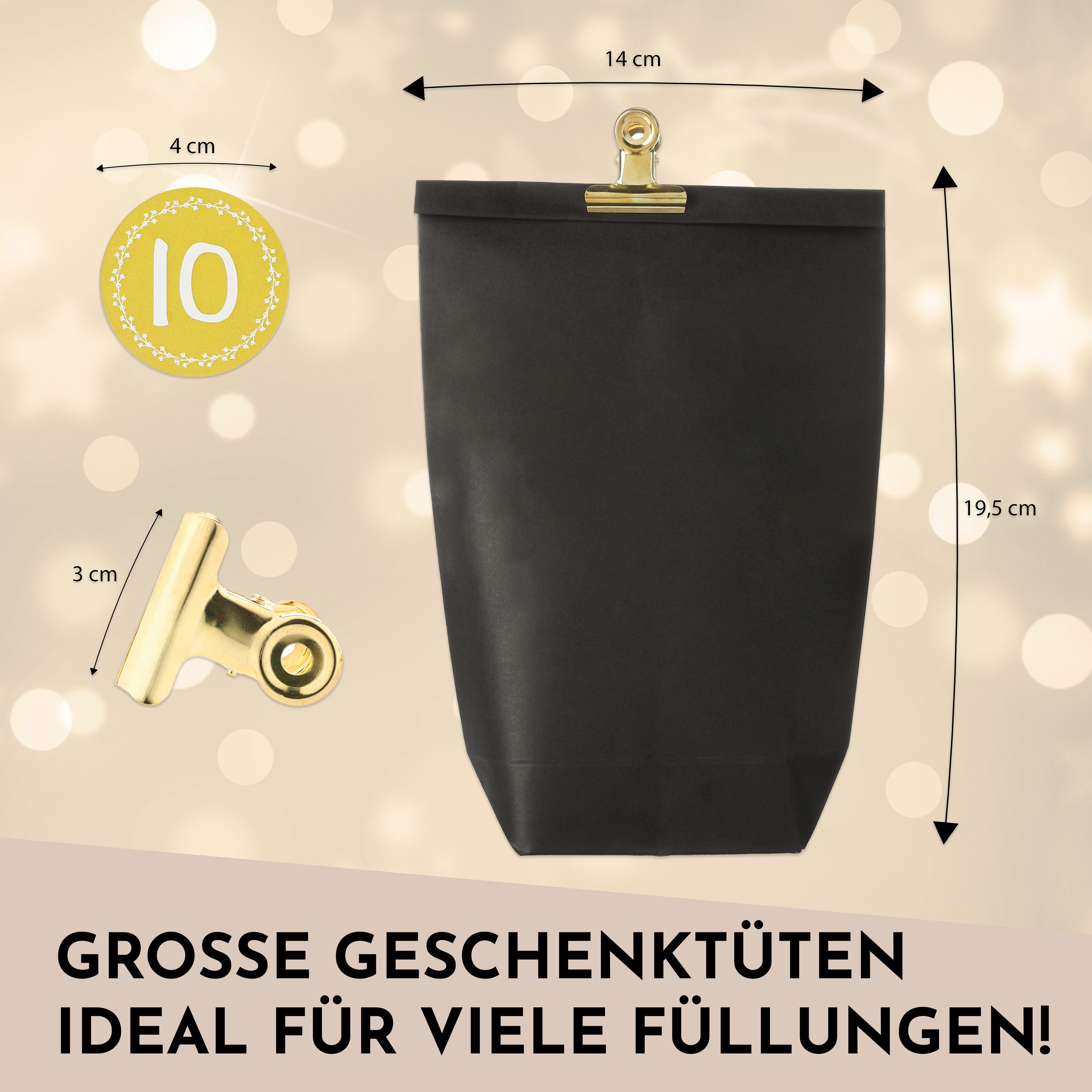 Nordstern befüllbarer Adventskalender Set mit 24 Tüten, Mini Klammern und Zahlen Aufklebern, zum Basteln für Kinder, Frau und Mann – Bild 5 von 5