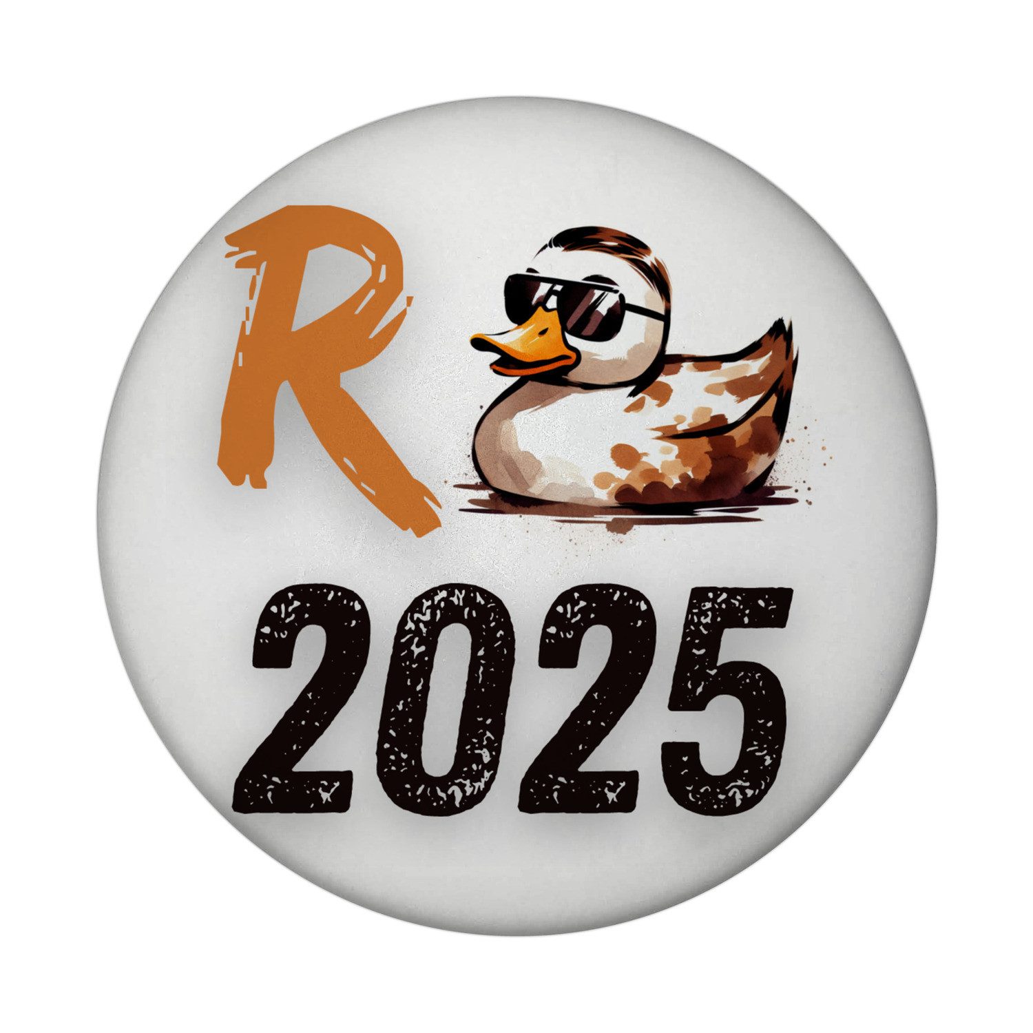 Magnet Ente mit Sonnenbrille Magnet rund mit Spruch Rente 2025