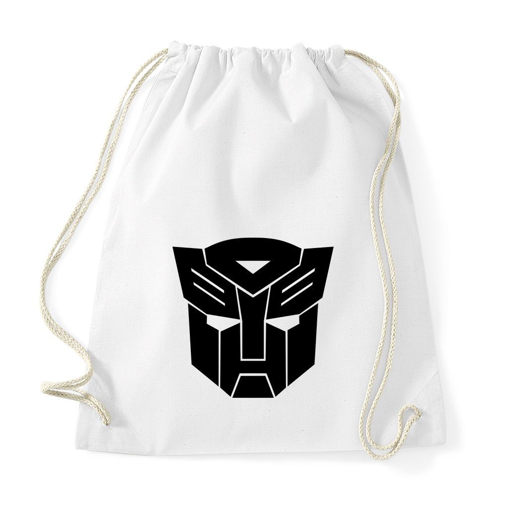 Youth Designz Turnbeutel Autobot Baumwoll Tasche Turnbeutel, mit modischem Print Weiß