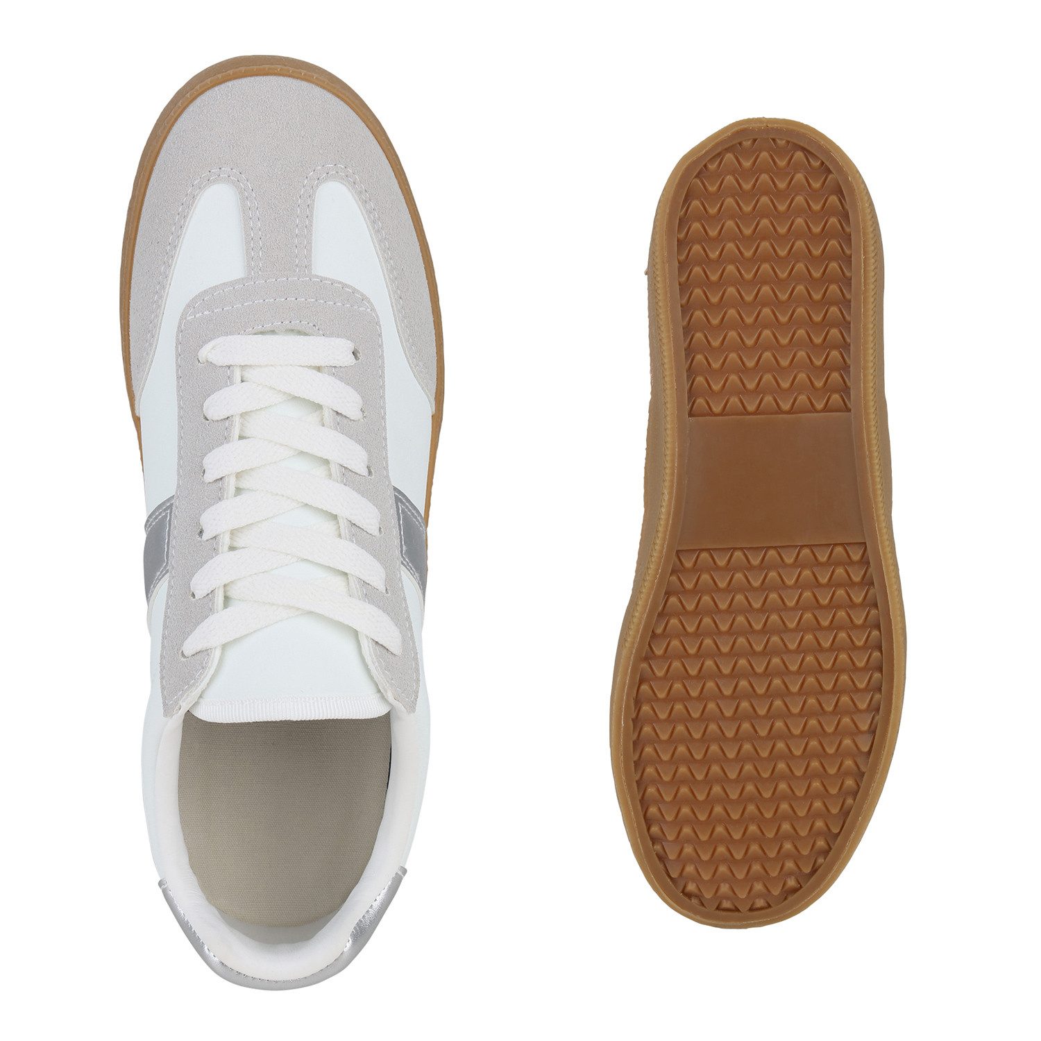 VAN HILL 841698 Sneaker Damen Sneaker Low Schürer Bequeme Basic Freizeit Schnür-