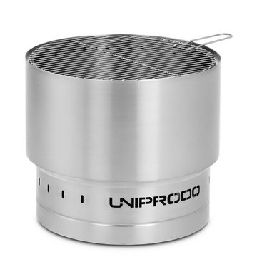Uniprodo Feuerschale Feuerkorb Ø55x48 cm mit Grillrost Edelstahl
