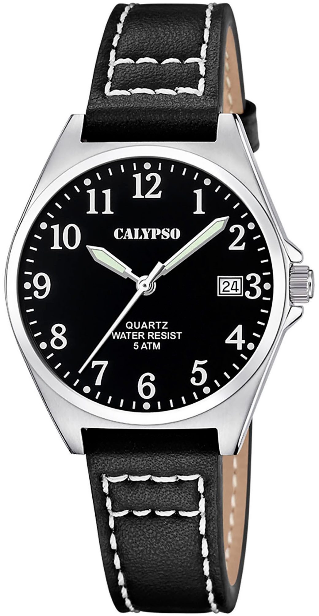 CALYPSO WATCHES Quarzuhr Basic K5869/4, Armbanduhr, Damenuhr, Lederarmband, analog, Tag
