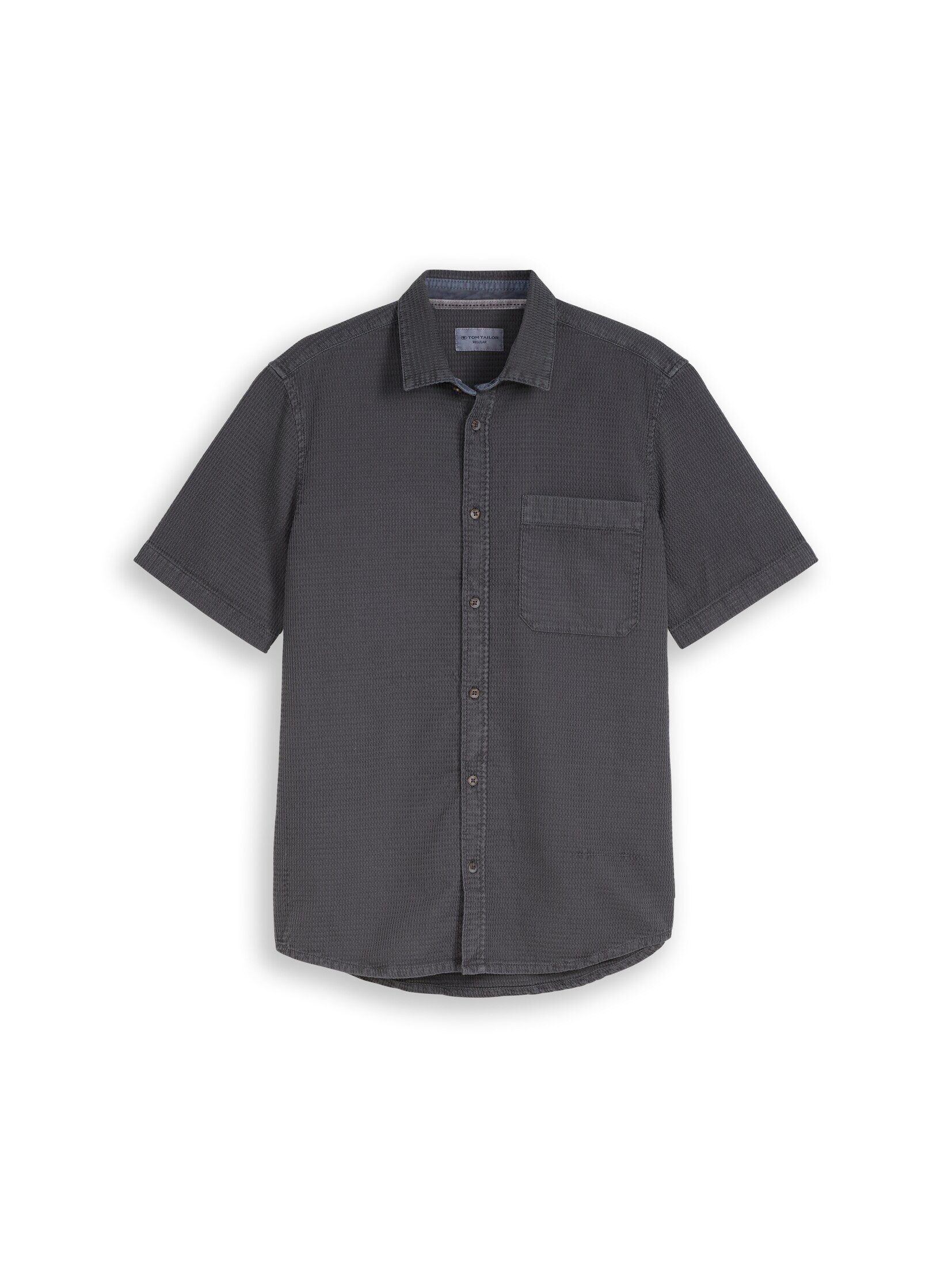 TOM TAILOR Langarmhemd Blusen & Shirts Regular Fit Kurzarmhemd mit Waffelstruktur