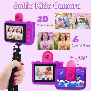GKTZ Geschenk für Mädchen 3-12 Jahre alt Kinderkamera (20 MP, mit 32GB SD-Karte wasserdichte Unterwasser Fotoapparat kamera)