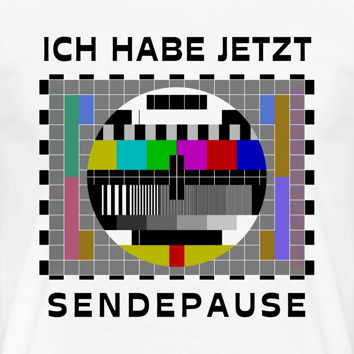 Spreadshirt T-Shirt Ich habe jetzt Sendepause Retro Testbild 80er 90er Kostüm Männer T-Shi (1-tlg)