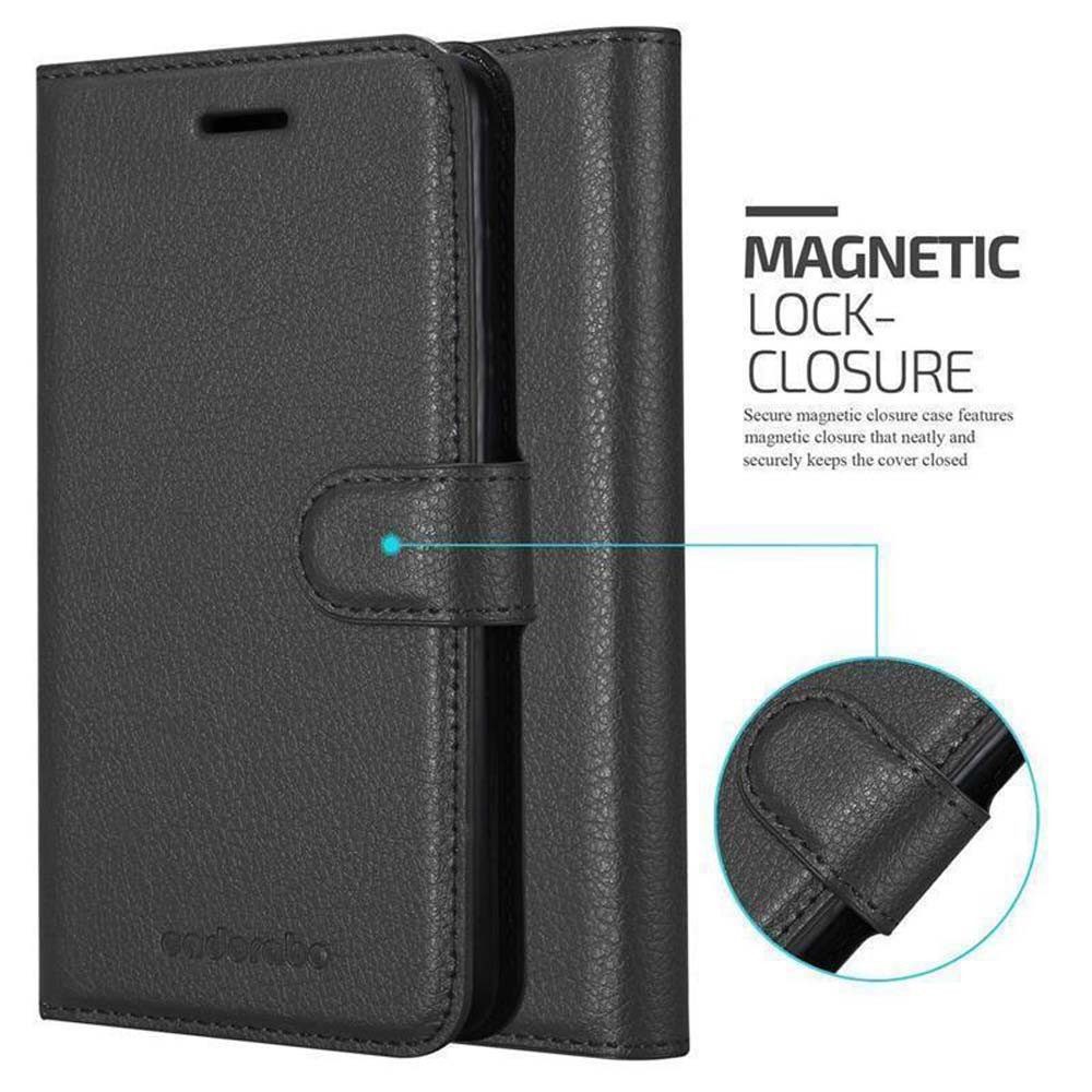 Cadorabo Handyhülle für Samsung Galaxy J4 PLUS Hülle Samsung Galaxy J4 PLUS, Hülle Schutzhülle mit Standfunktion, Kartenfach und Magnetverschluss