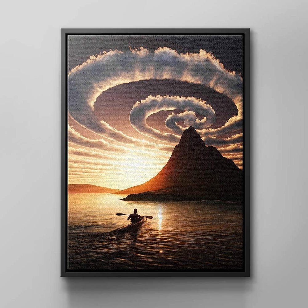 DOTCOMCANVAS® Leinwandbild, Verlassene Insel Wandbild mit Natur von weißer Rahmen