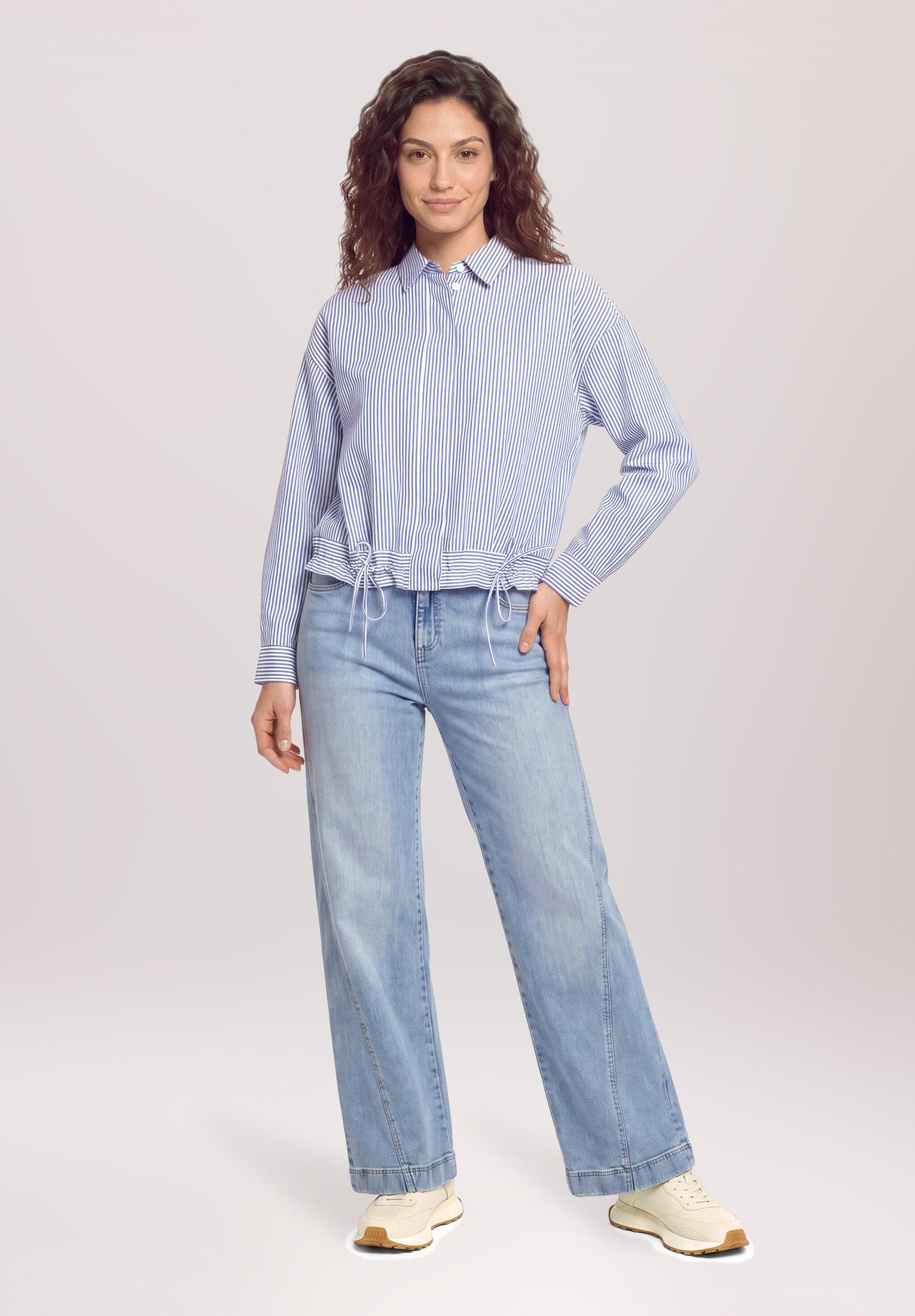 Cartoon Klassische Bluse Damen mit Raffung