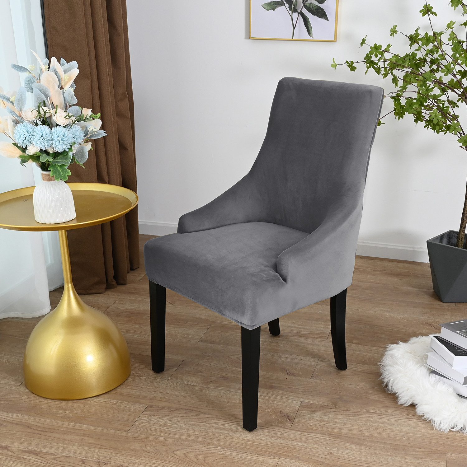 Produktbild von Aisprts Stuhlhussen 4er Set Stretch Stuhlhussen Für Esszimmerstühle, Abnehmbarer Waschbarer Stühle Schutz Dekoration Stuhlbezug Für Haus, Küche