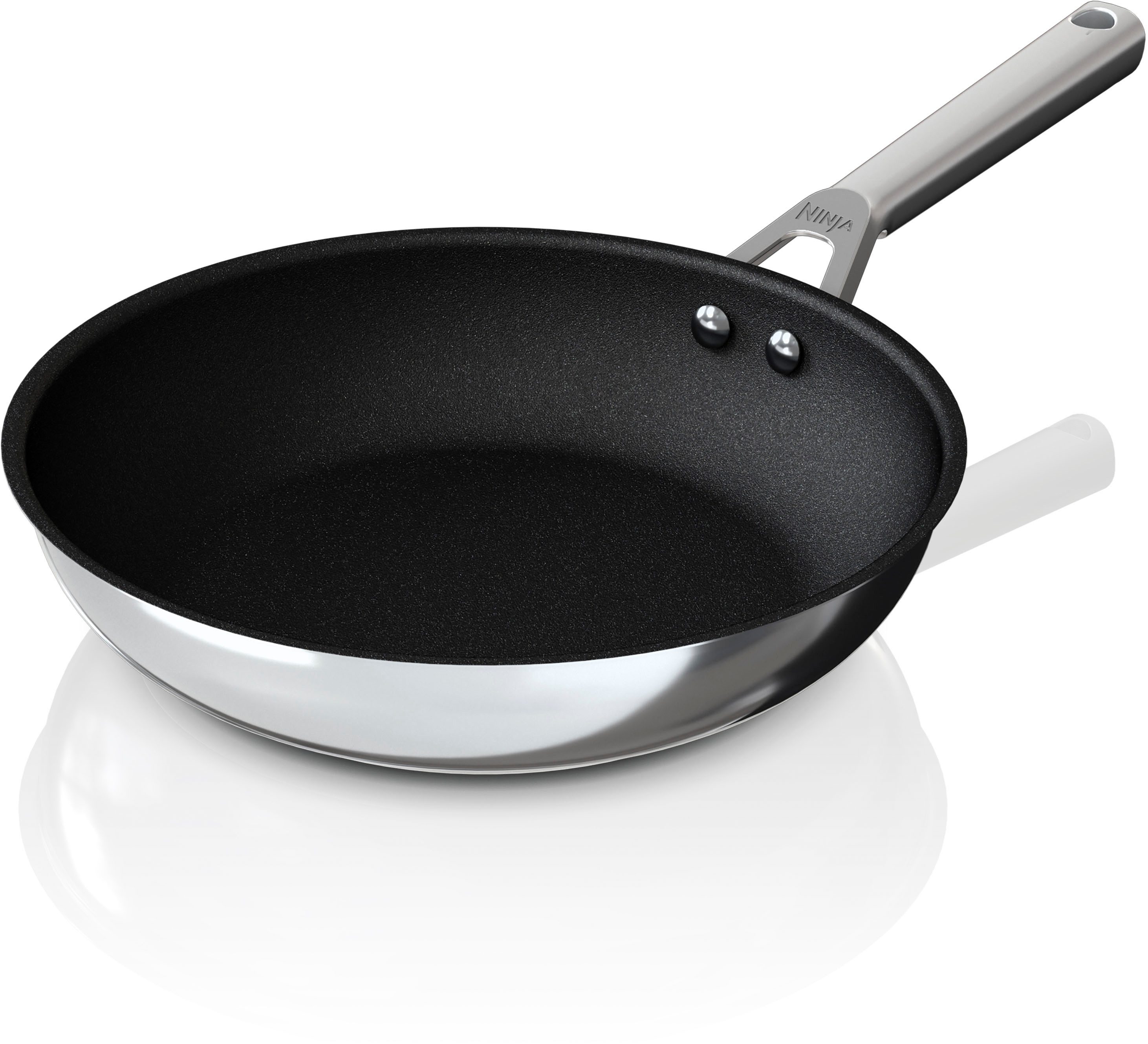NINJA Bratpfanne Ninja ZEROSTICK Edelstahl-Pfanne C600DE, Edelstahl (1-tlg), Edelstahl mit Aluminiumbeschichtung für Braten bei hohen Temperaturen