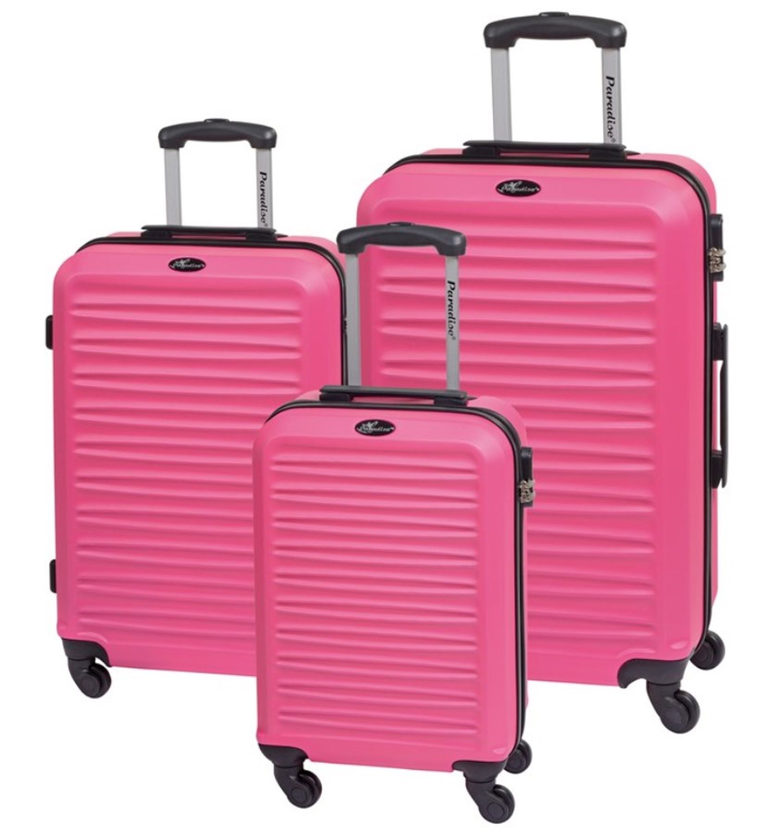 CHECK.IN® Trolleyset 3-tlg. 77, 67, 54cm - Light - XL-Volumen - 4 Rollen, div. Farben pink