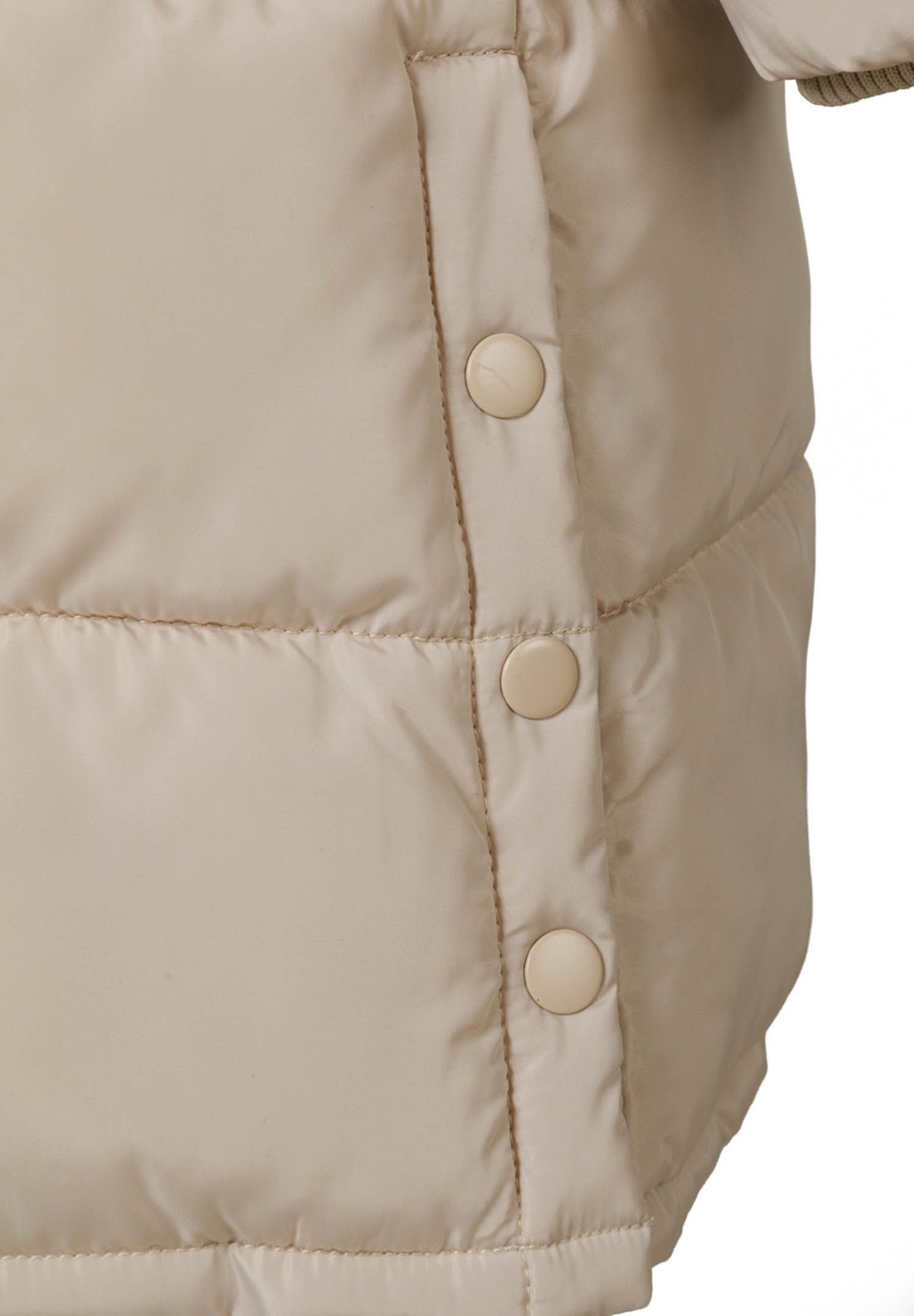 MINOTI Winterjacke Lange Winterjacke mit Kapuze, Reißverschluss und Druckknöpfen (2y-14y)