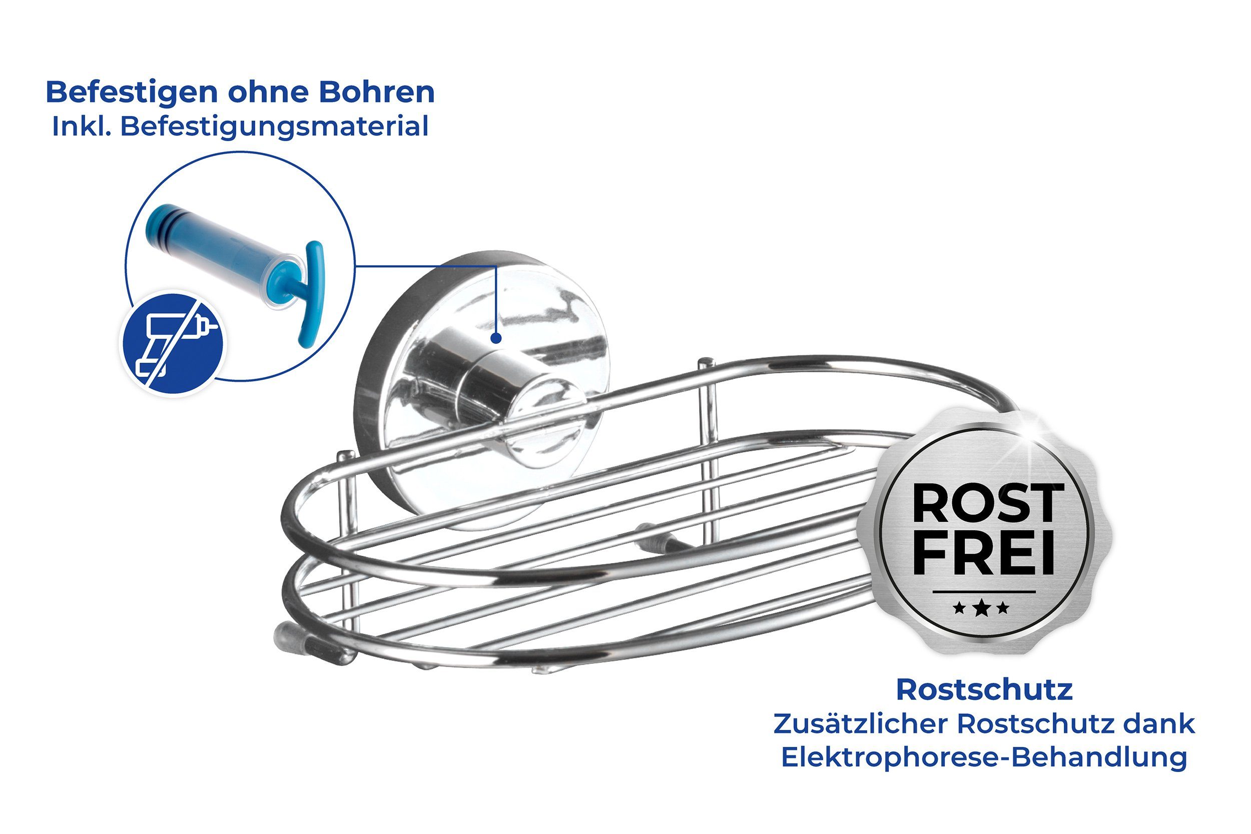 WENKO Seifenablage Vacuum-Loc® Milazzo, Breite: 16,5 cm, Set, 1-St., Befestigen ohne bohren – Bild 4 von 5
