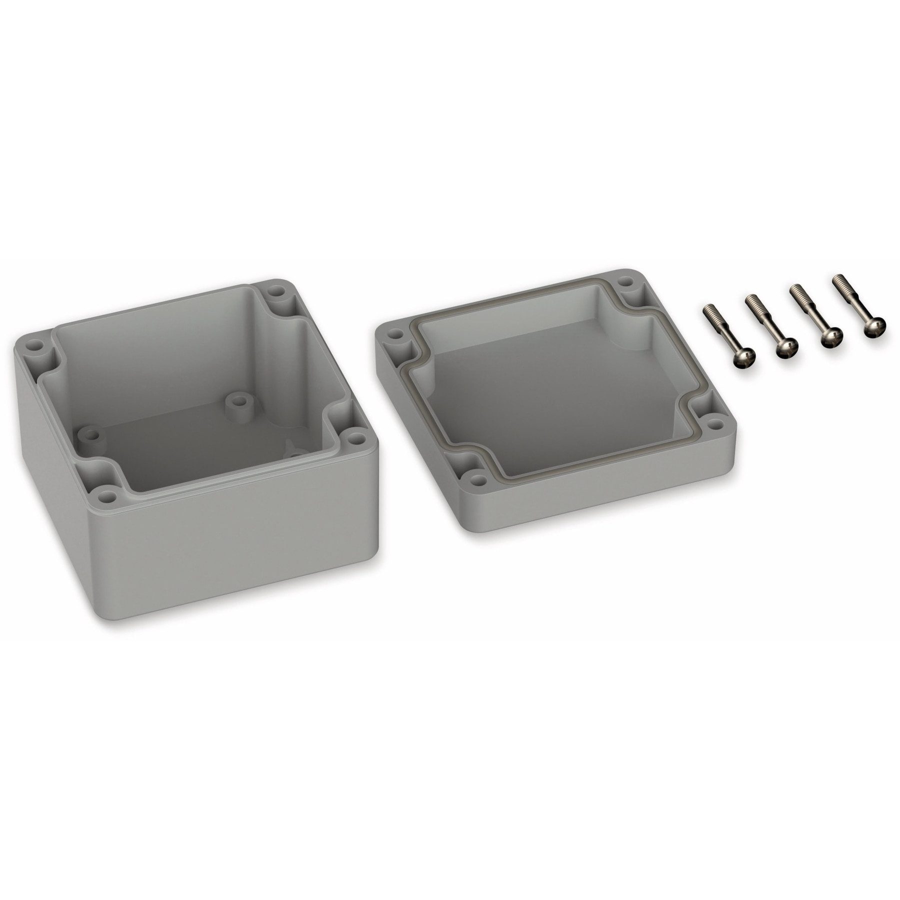 Pollin Verteilerbox POLLIN, ABS Gehäuse, 82 x 80 x 55 mm, IP66, Lichtgrau