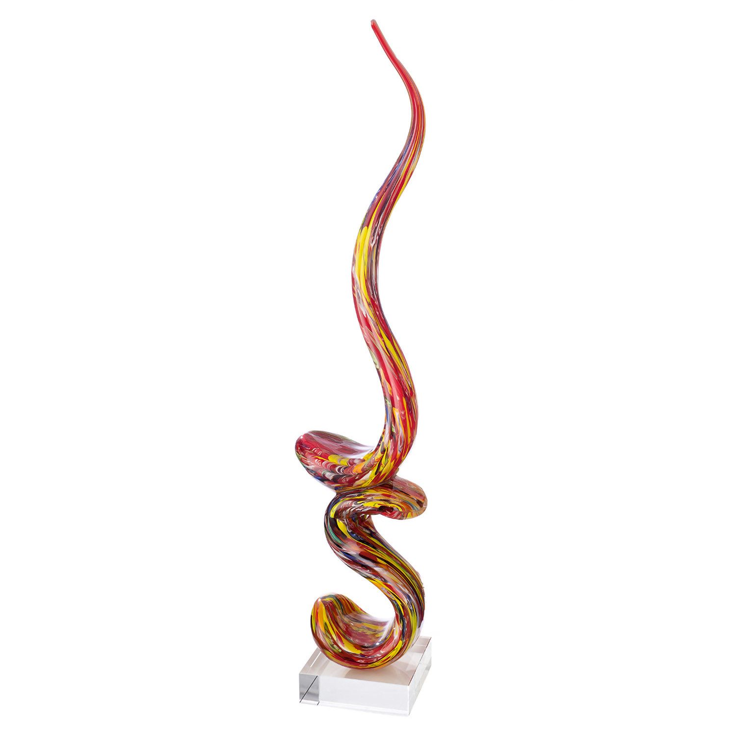 GILDE Skulptur MOMENTUM Skulptur - rot - Glas - H. 80cm x T. 14cm x B. 15cm - Figur (1 Stück), Elegante Glasfigur - Glasskulptur & Dekoskulptur für Ihr Zuhause