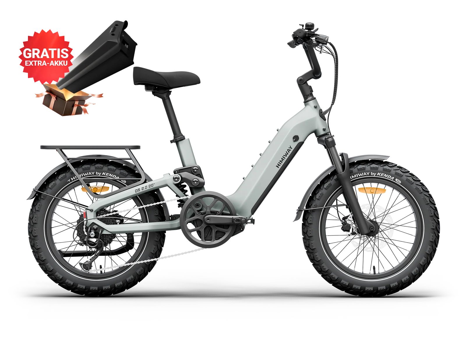 DOTMALL E-Bike Cityrad Himiway D5 2.0 20" E-Bike 48V 15Ah Akku 250W Motor+Gratis Akku 20 Ah, Heckmotor, 720 Wh