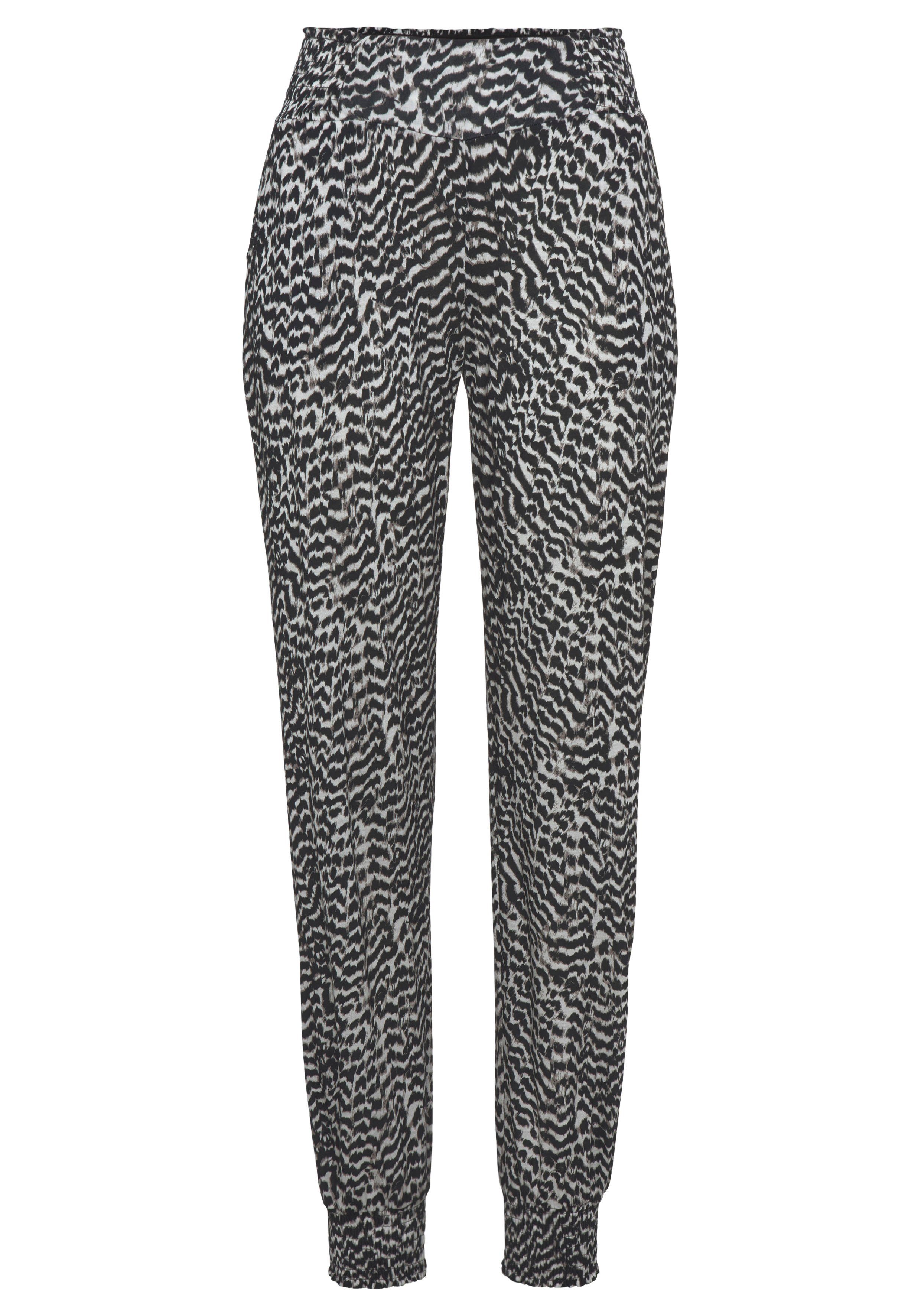 Jerseyhose elastischer Bund, Taschen, und Animalprint Stoffhose mit Vivance