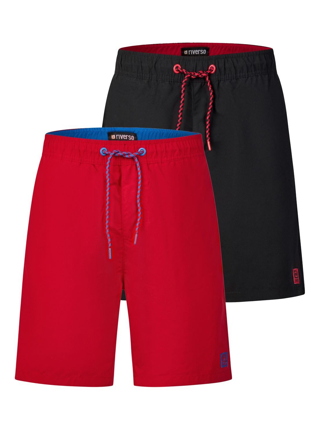 riverso Badeshorts Herren Badehose RIVDavid Regular Fit (2-St) Sportshorts mit Kordelzug
