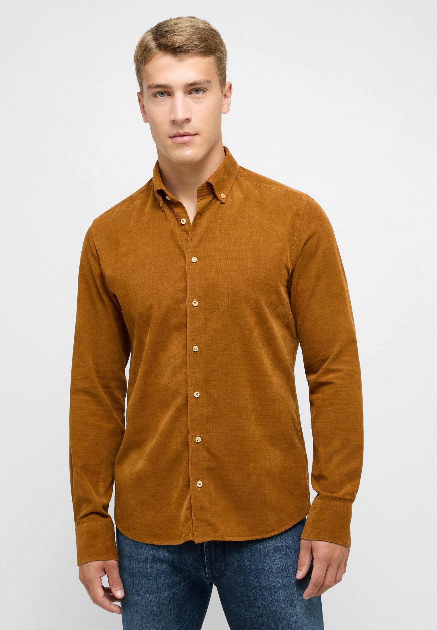 Eterna Langarmhemd SLIM FIT camel