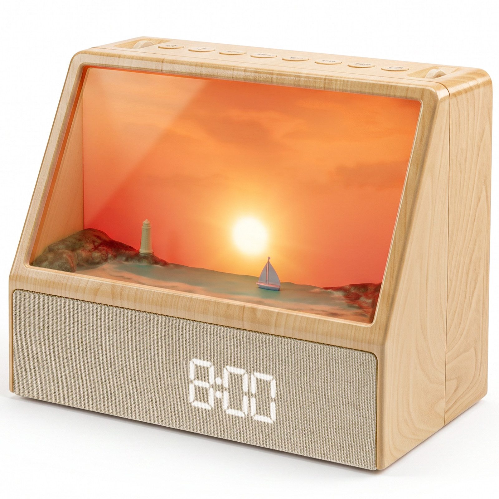 Fofile Tageslichtwecker Tageslichtwecker, Lichtwecker mit Sonnenaufgang Sunrise Simulation, White Noise, Night Light, Digital Clock