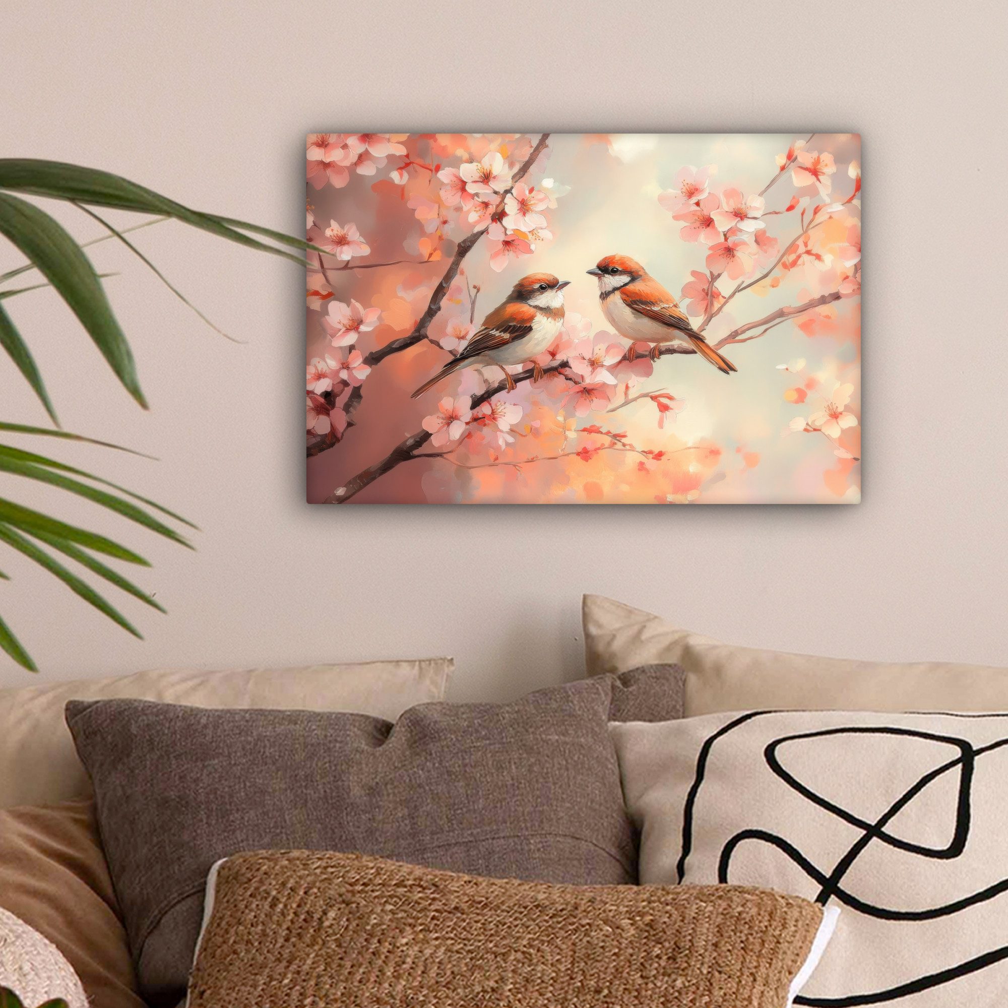 OneMillionCanvasses® Leinwandbild Vögel - Romantisch - günstig online kaufen
