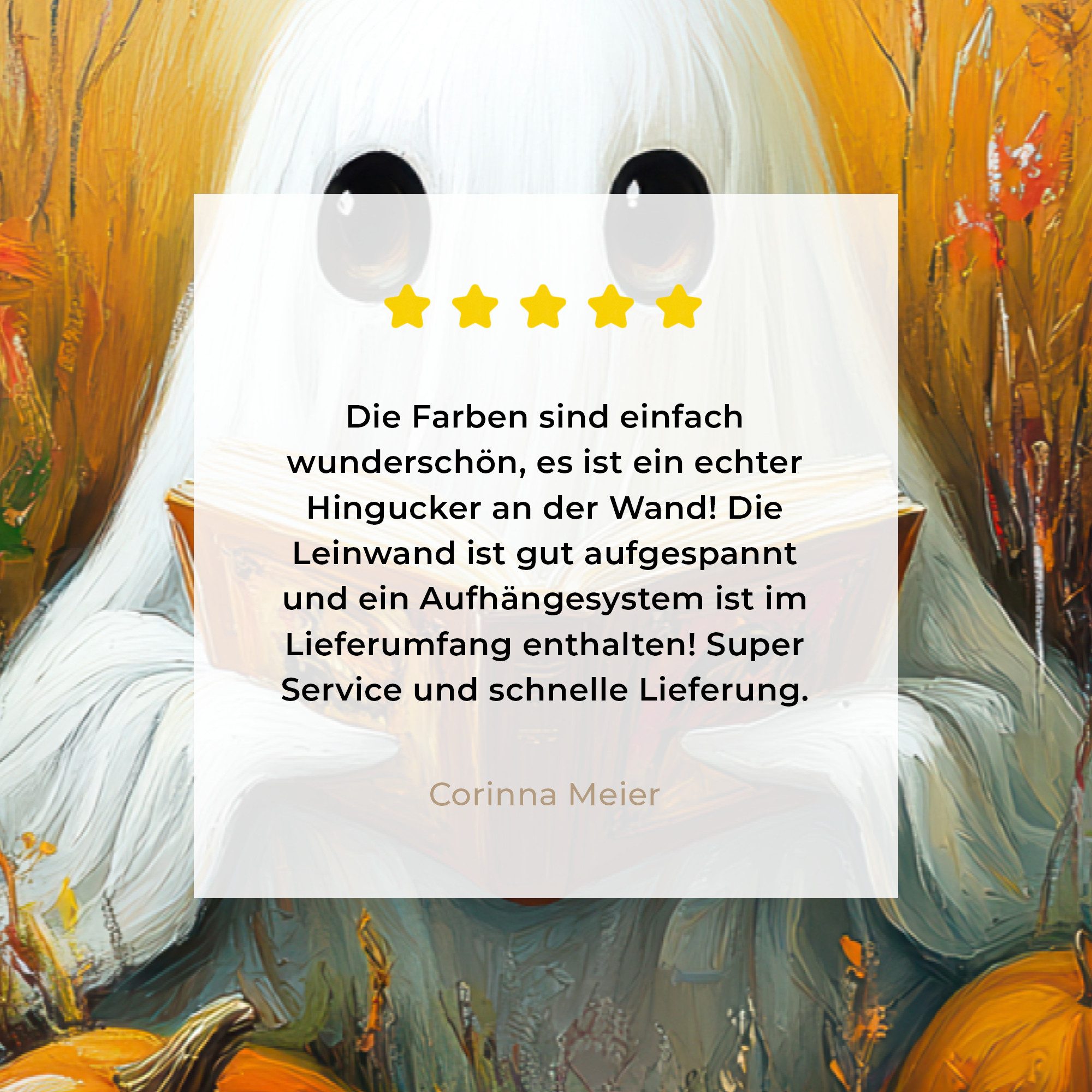 OneMillionCanvasses® Leinwandbild Halloween - Geist - Herbst - Kürbis - Blumen - Natur, Fotodruck (1 St), Leinwand Canvas Wandbild, Wanddekoration 20x30 cm – Bild 5 von 5
