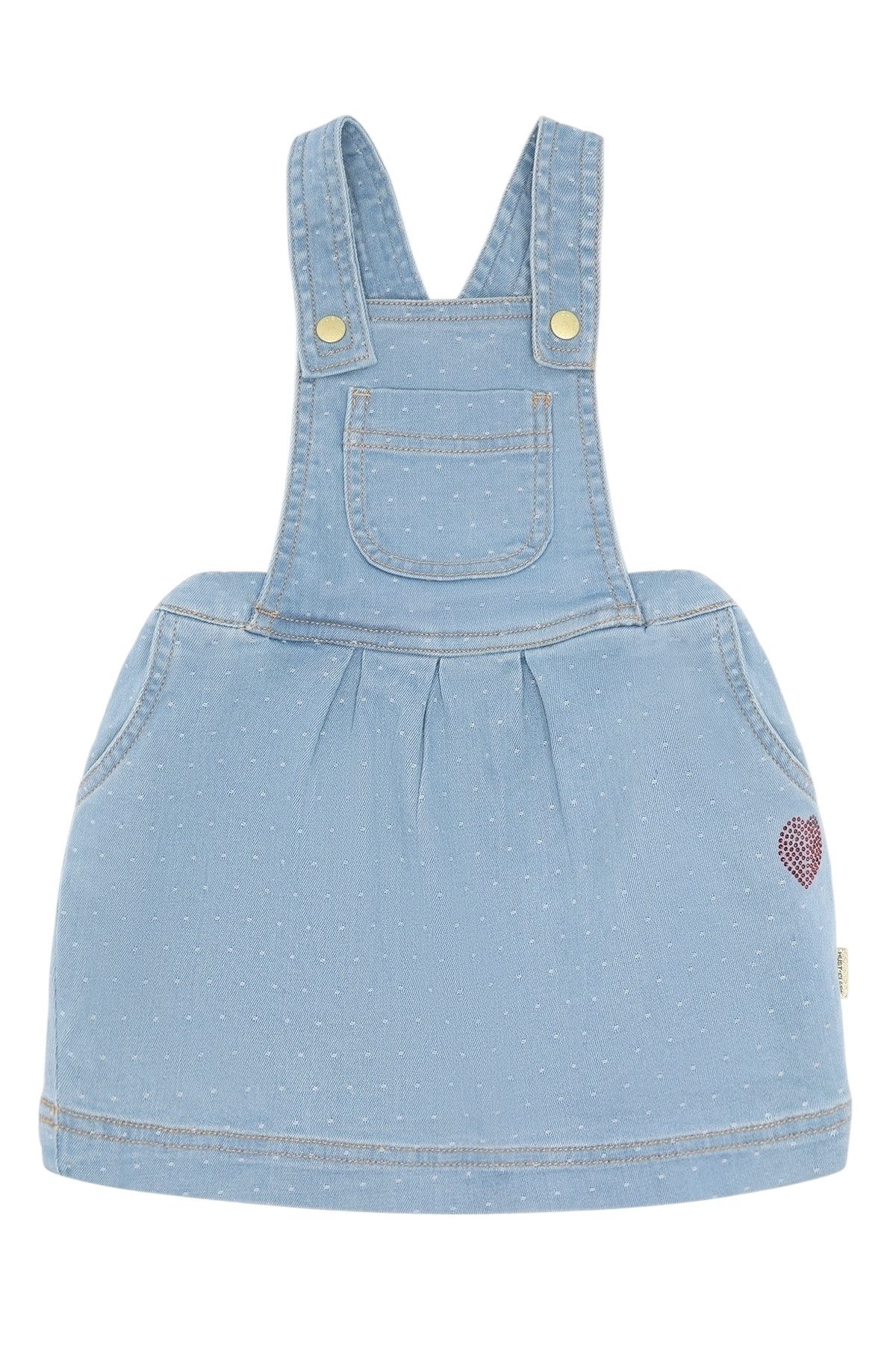 Hust & Claire Latzkleid Karoline Dotty Denim (1-tlg) Hust & Claire Mädchen Jeanskleid Karoline – Blue Denim