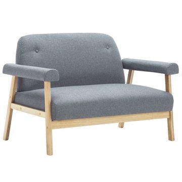 vidaXL Sofa 2-Sitzer-Sofa Stoff Hellgrau