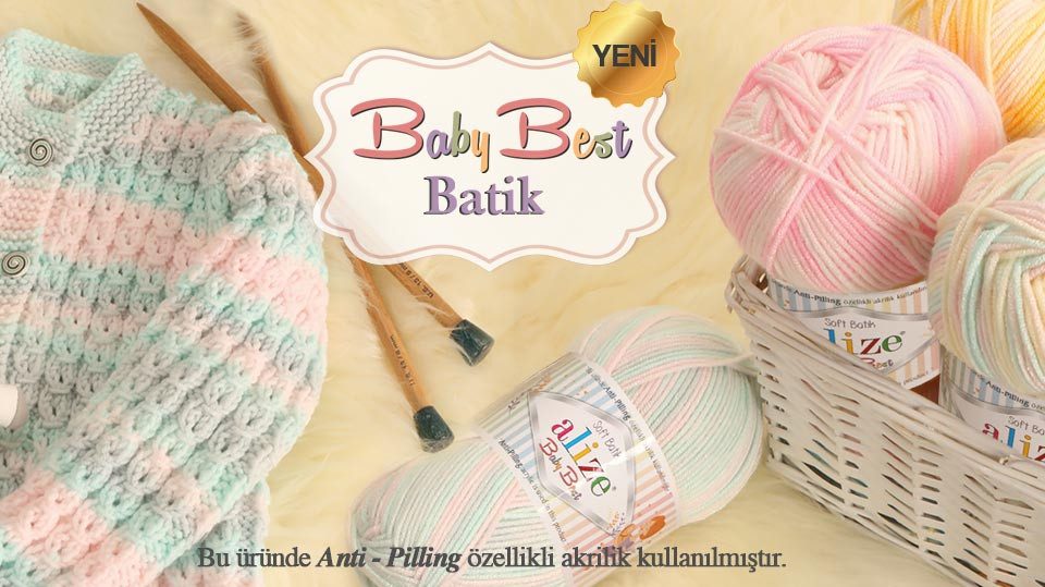 Alize 5 x 100g Strickgarn ALIZE Baby Best Batik Antipilling Häkelwolle, 240 m (Sparpaket), 6657