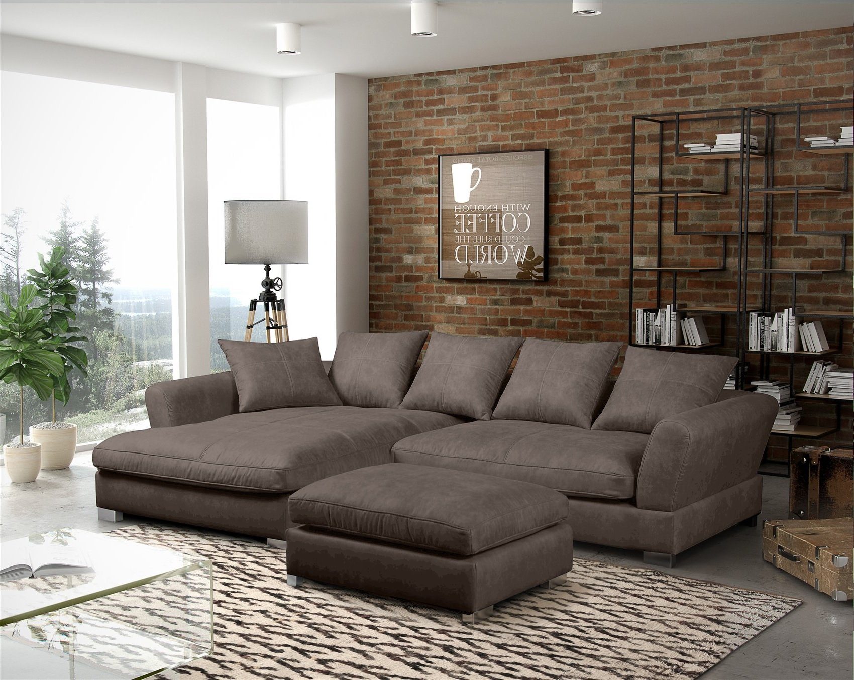 Fun Möbel Ecksofa TIZIAN in Stoff günstig online kaufen