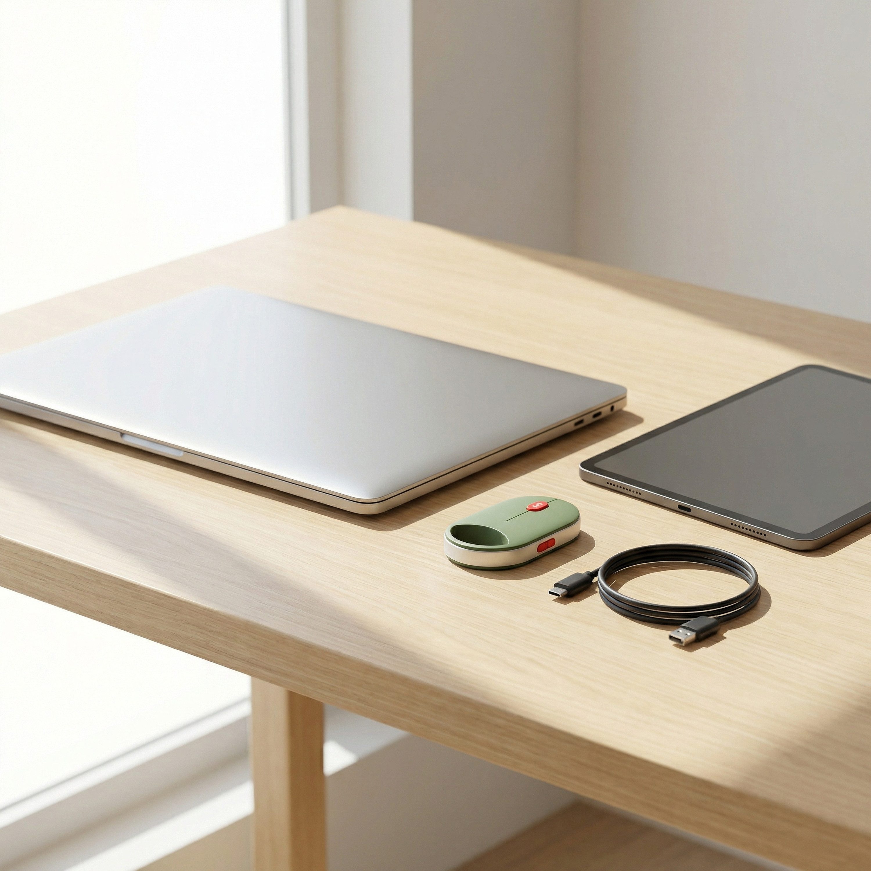 CSL kabellos Bluetooth & 2,4GHz für Rechtshänder & Linkshänder, 2 Geräte Maus (Bluetooth, Funk, 2477 dpi, Mini 30g leicht, Dual-BT & Funk, Silent, USB-C, Optisch, für PC Laptop)