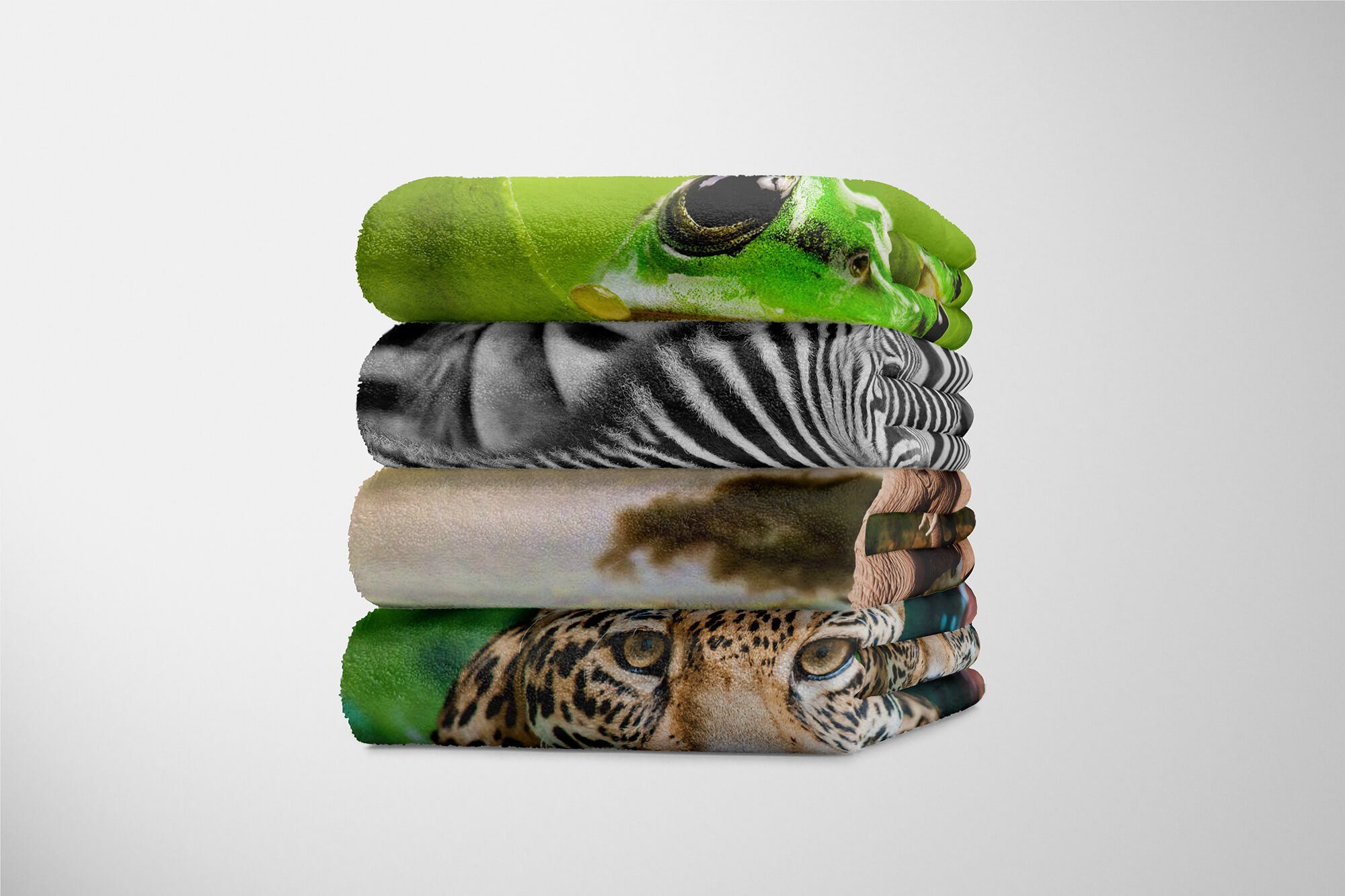 Saunatuch Baumwolle-Polyester-Mix (1-St), mit Strandhandtuch Kil, Handtuch Afrika Elefant Sinus Tiermotiv Handtuch Art Kuscheldecke Handtücher