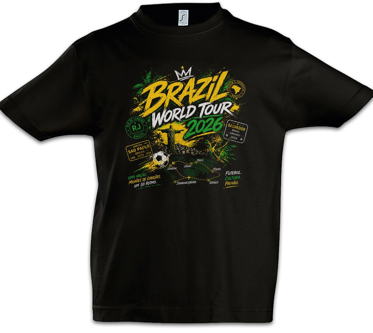 Urban Backwoods Print-Shirt Team Brazil 1 Kinder T-Shirt Brasil Brasilien Seleçãoba Rio (1-tlg) Copacabana Canarinho Fußball WM