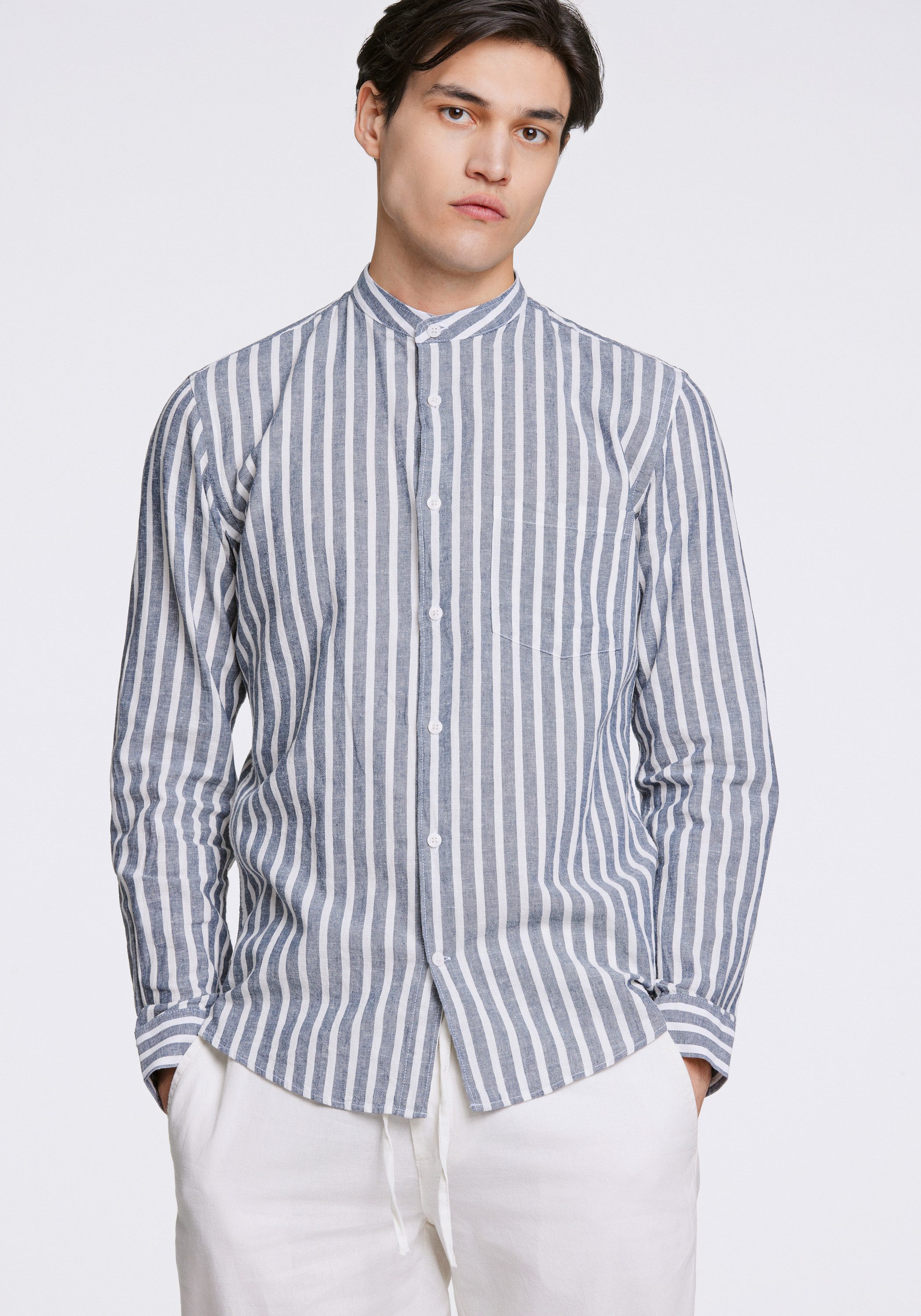 LINDBERGH Leinenhemd Leinenhemd (Langarm) Slim Fit